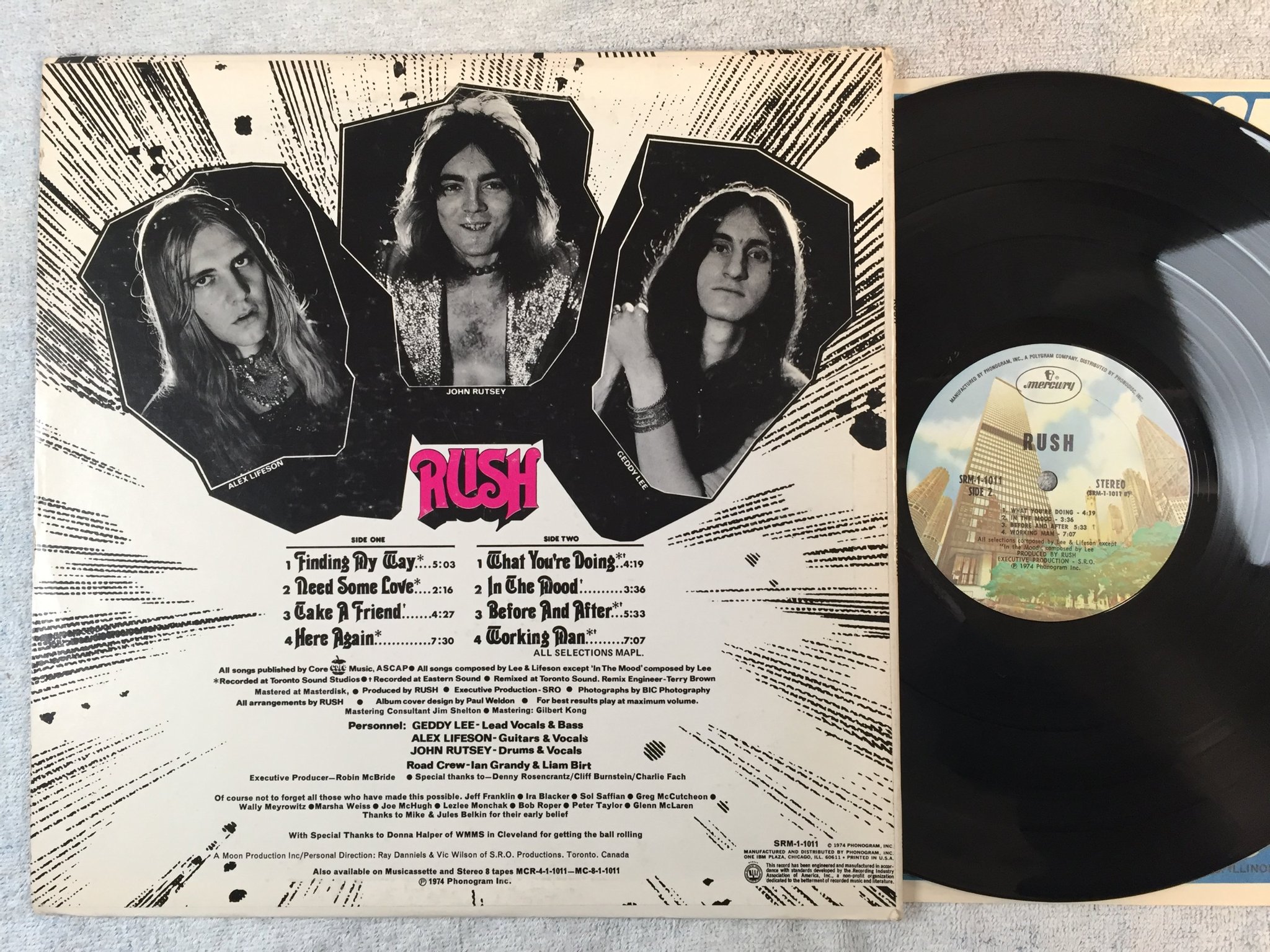 Omslagsbild för skivan RUSH s/t LP -74 US MERCURY SRM-1-1011