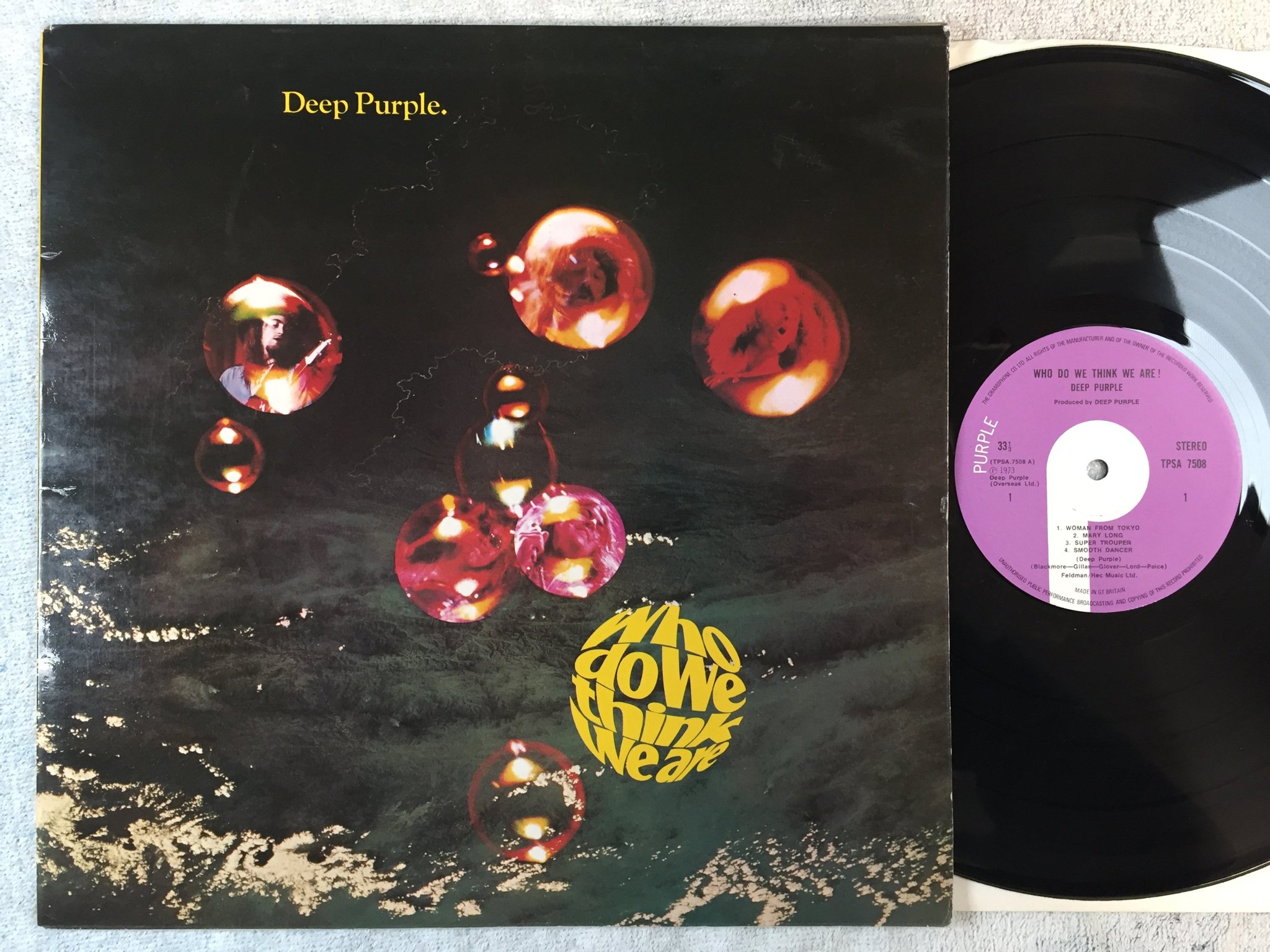 Omslagsbild för skivan DEEP PURPLE who do you think we are LP -73 UK PURPLE TPSA 7508