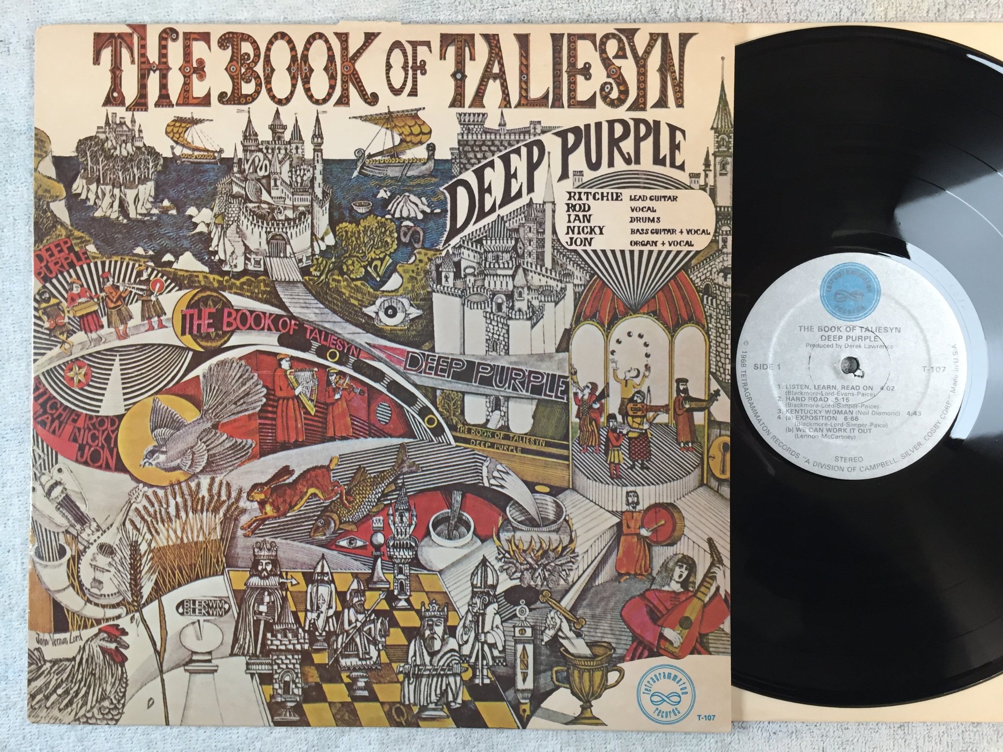 Omslagsbild för skivan DEEP PURPLE THE BOOK OF TALIESYN LP -68 US tetragrammaton t-107