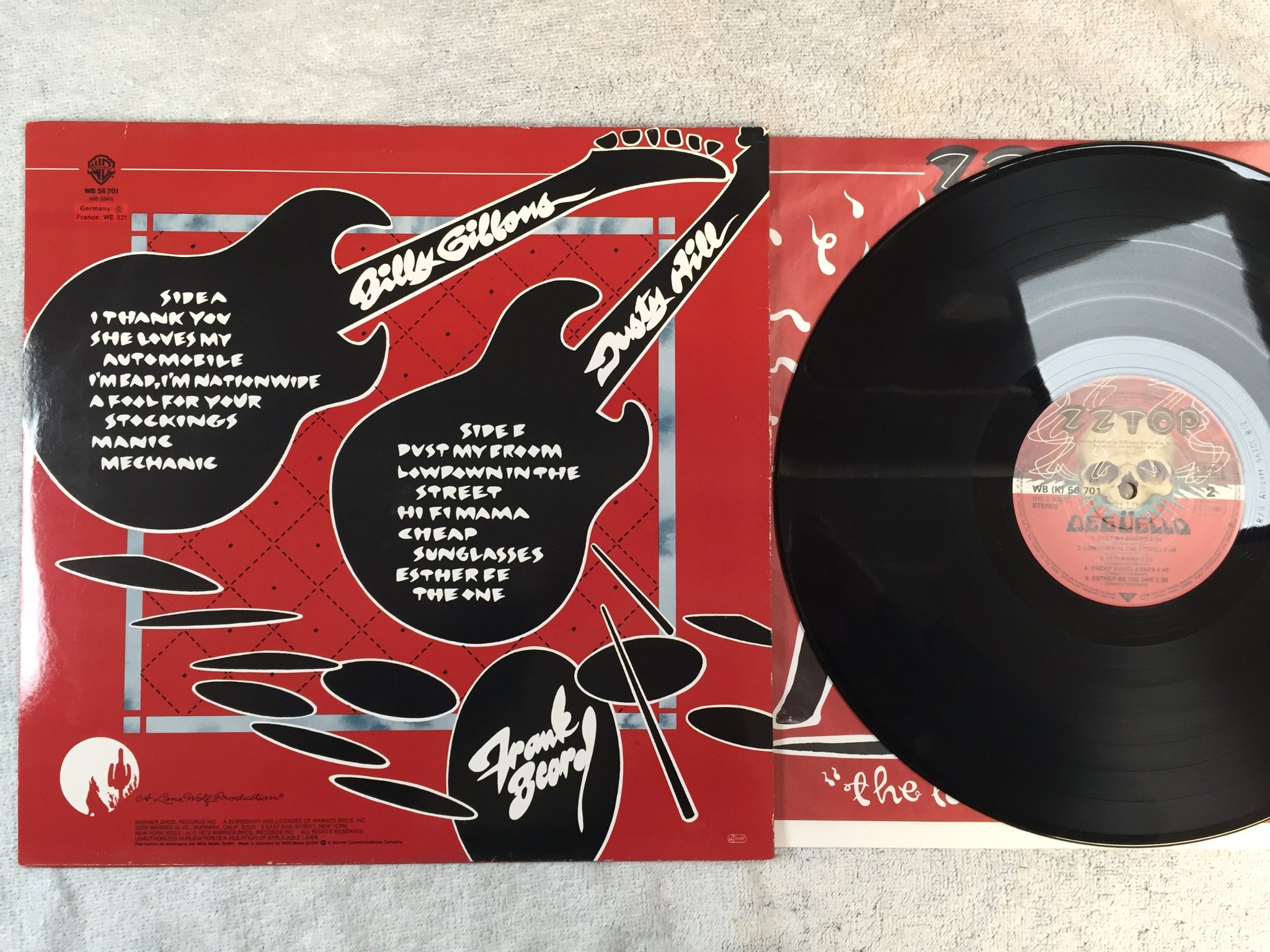 Omslagsbild för skivan ZZ TOP deguello LP -79 Ger WARNER BROS WB (K) 56701