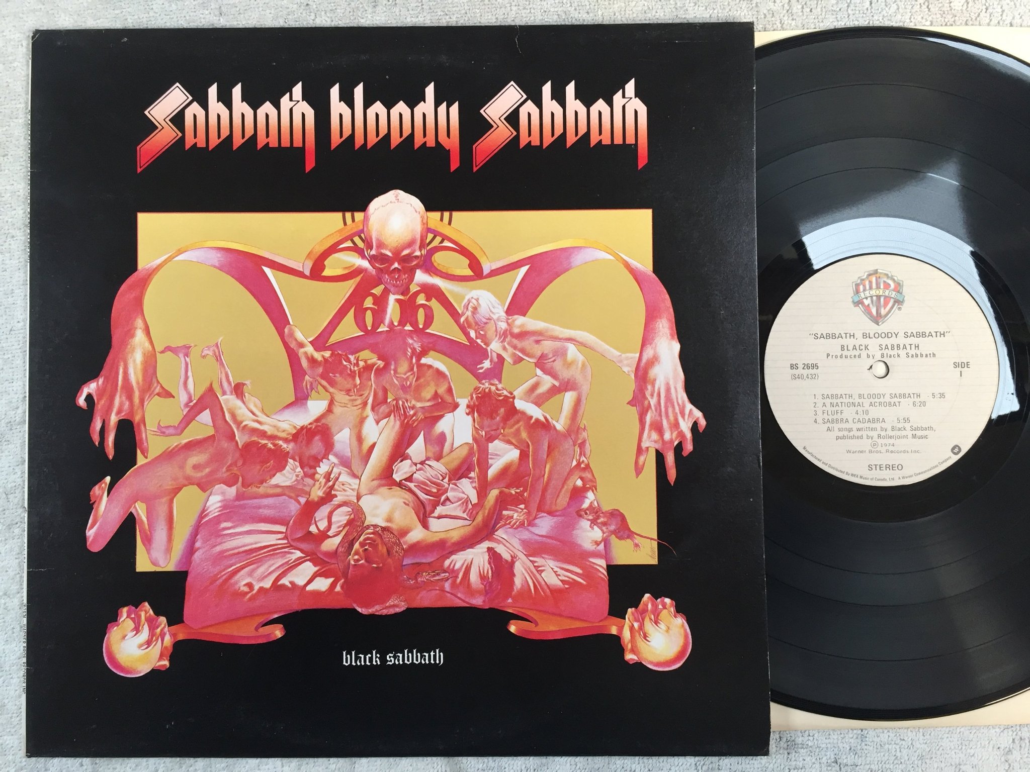 Omslagsbild för skivan BLACK SABBATH sabbath bloody sabbath LP -74 Can WARNER BROS BS 2695
