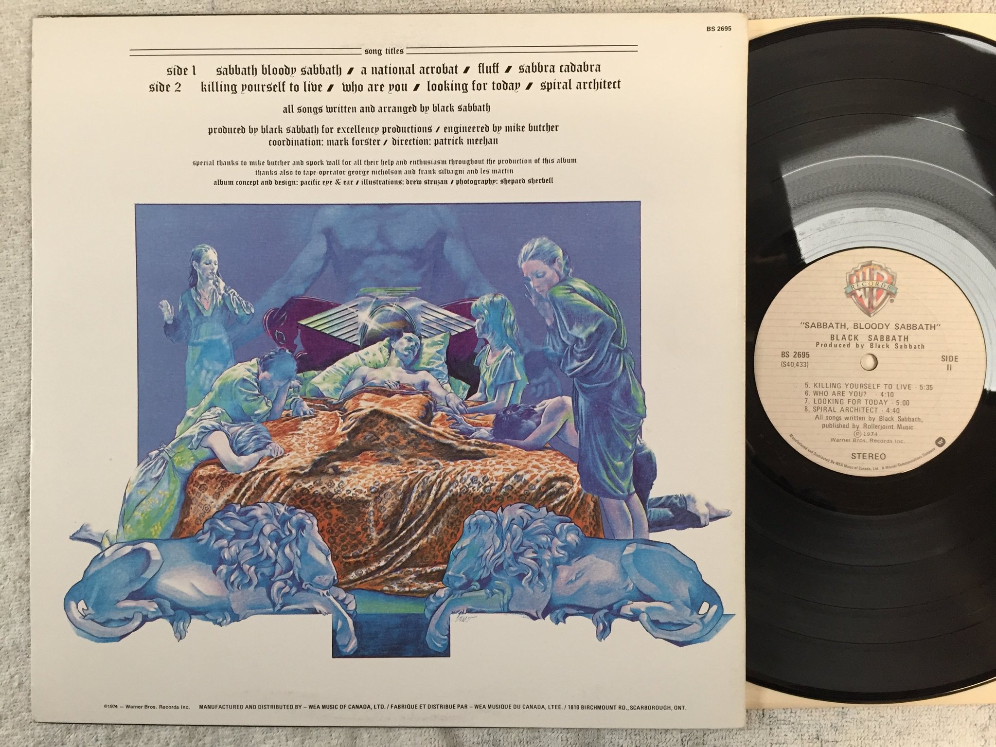 Omslagsbild för skivan BLACK SABBATH sabbath bloody sabbath LP -74 Can WARNER BROS BS 2695