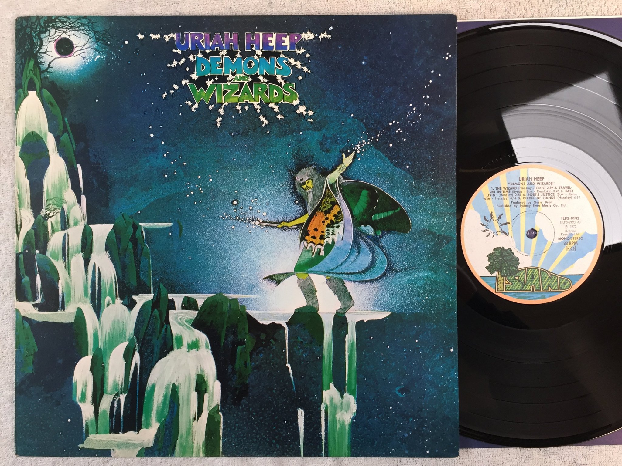 Omslagsbild för skivan URIAH HEEP demons and wizards LP -72 ncb ISLAND ILPS 9193