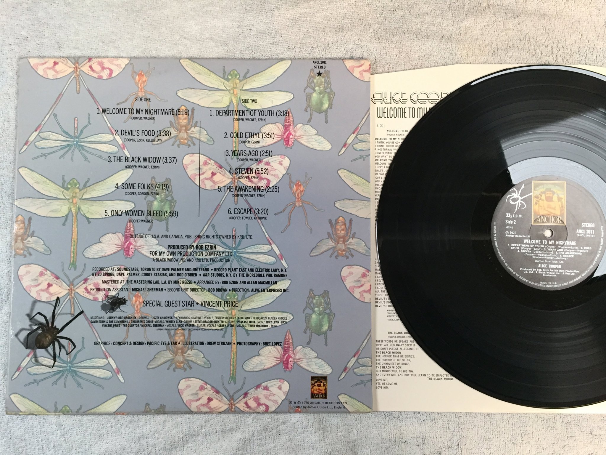 Omslagsbild för skivan ALICE COOPER welcome to my nightmare LP -75 UK ANCHOR ANCL 2011