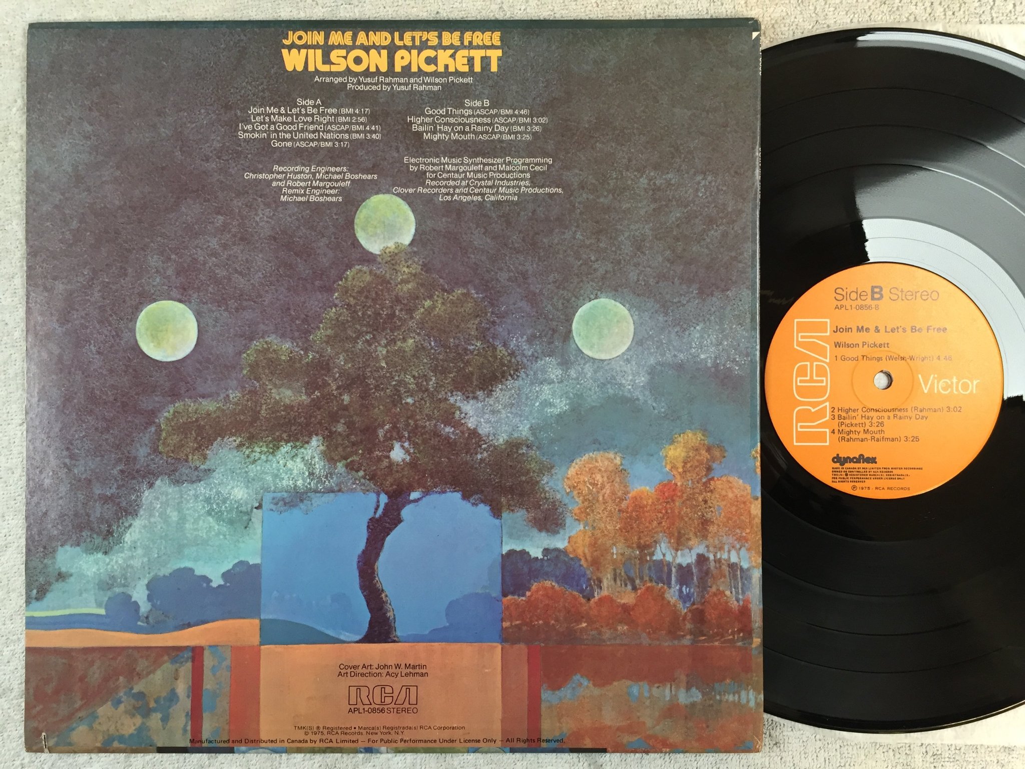 Omslagsbild för skivan WILSON PICKETT join me & let's be free LP -75 Can RCA APL1-0856