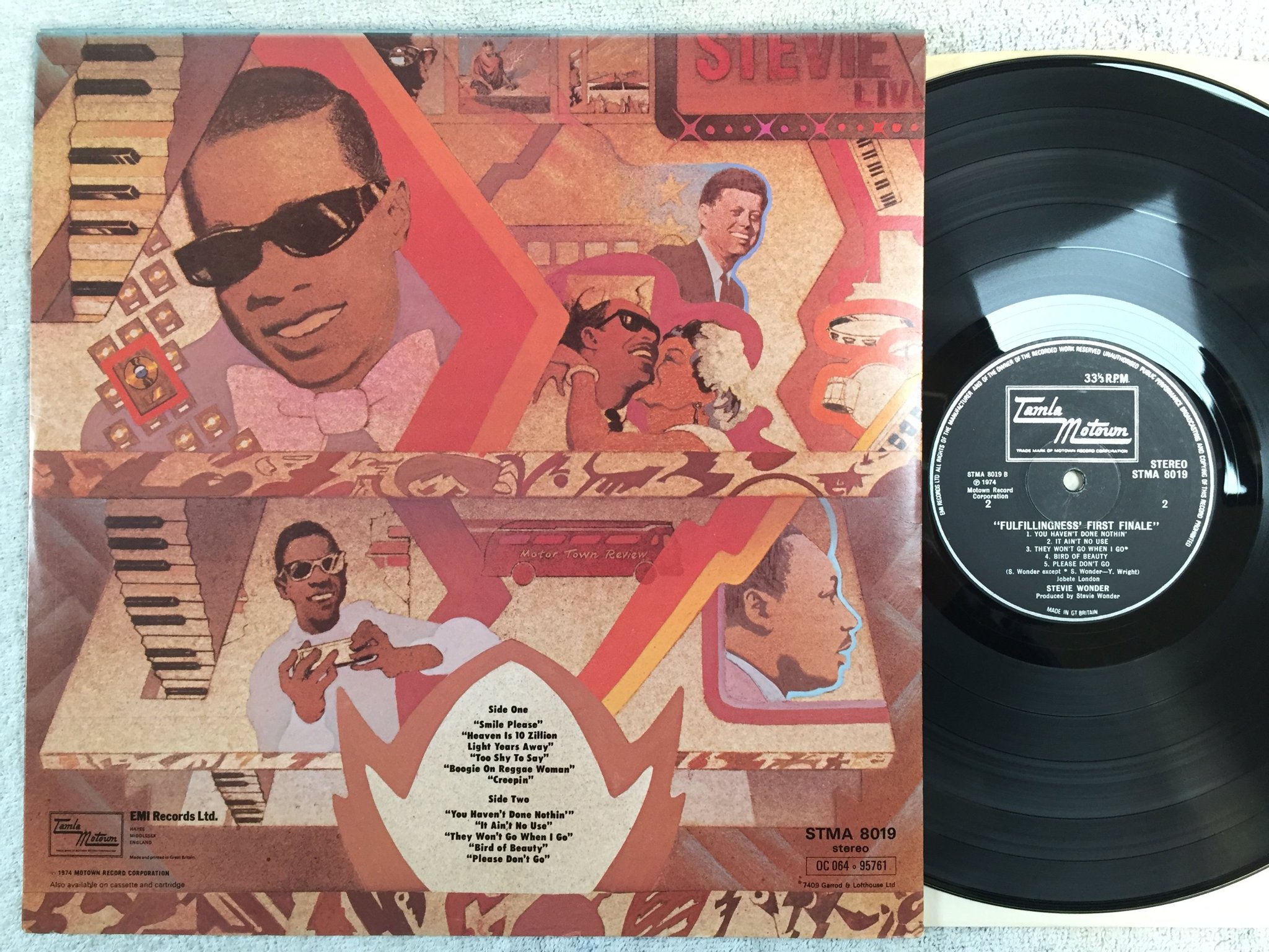 Omslagsbild för skivan STEVIE WONDER fulfillingness first finale LP -74 UK TAMLA MOTOWN STMA 8019