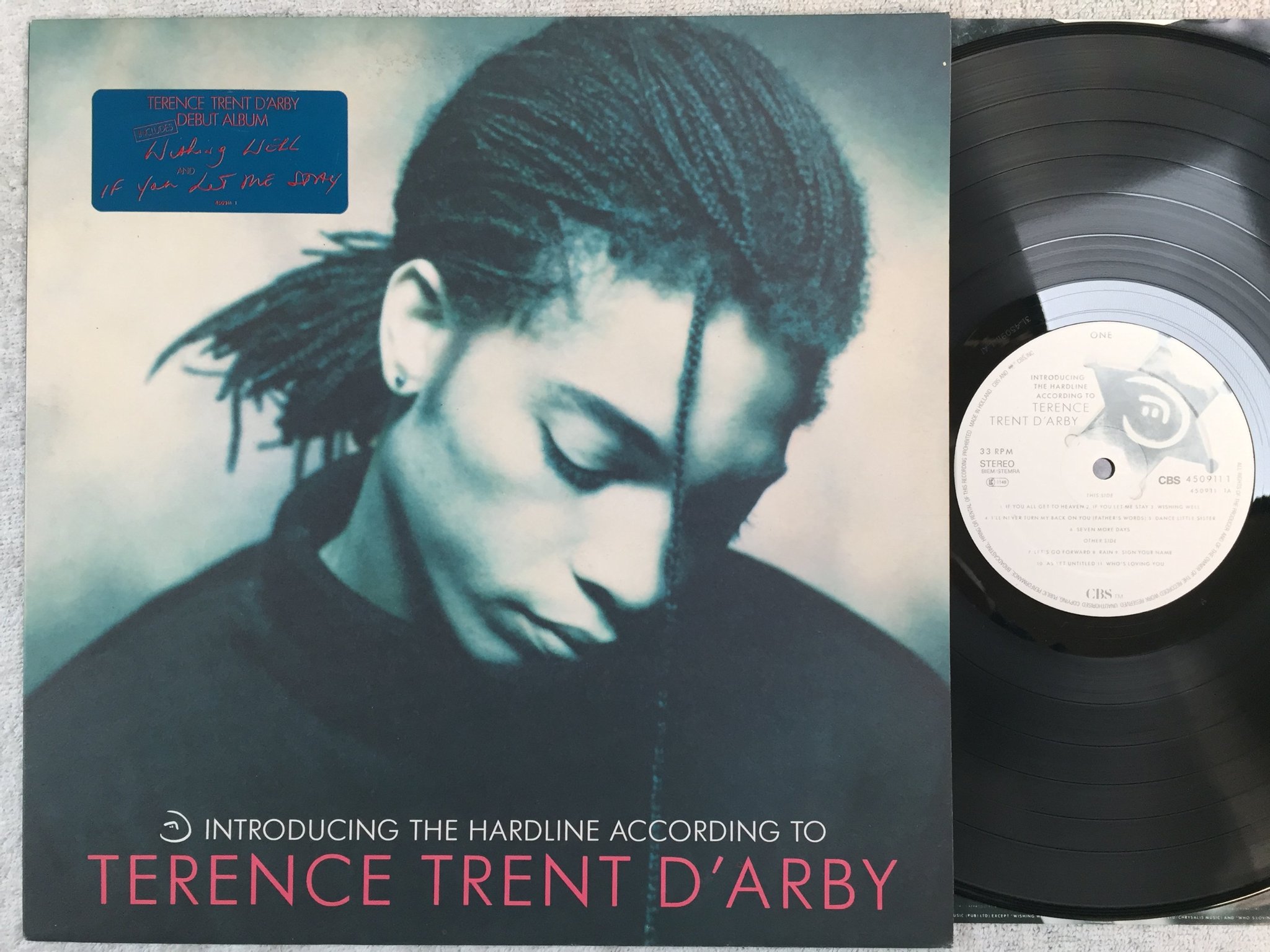 Omslagsbild för skivan TERENCE TRENT D'ARBY introducing the hardline according to LP -87 CBS 4509111