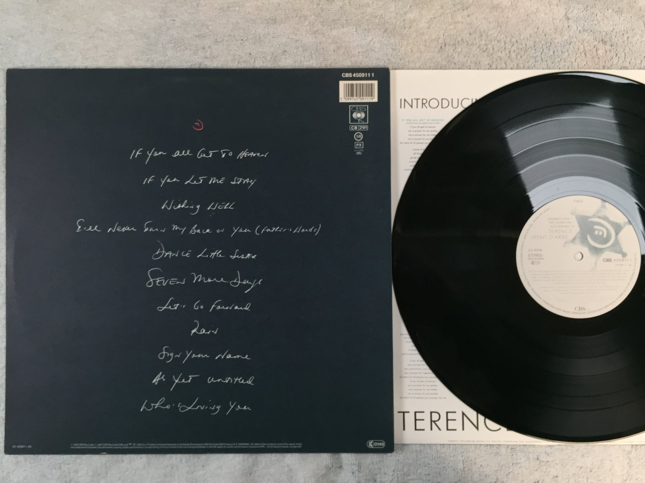 Omslagsbild för skivan TERENCE TRENT D'ARBY introducing the hardline according to LP -87 CBS 4509111