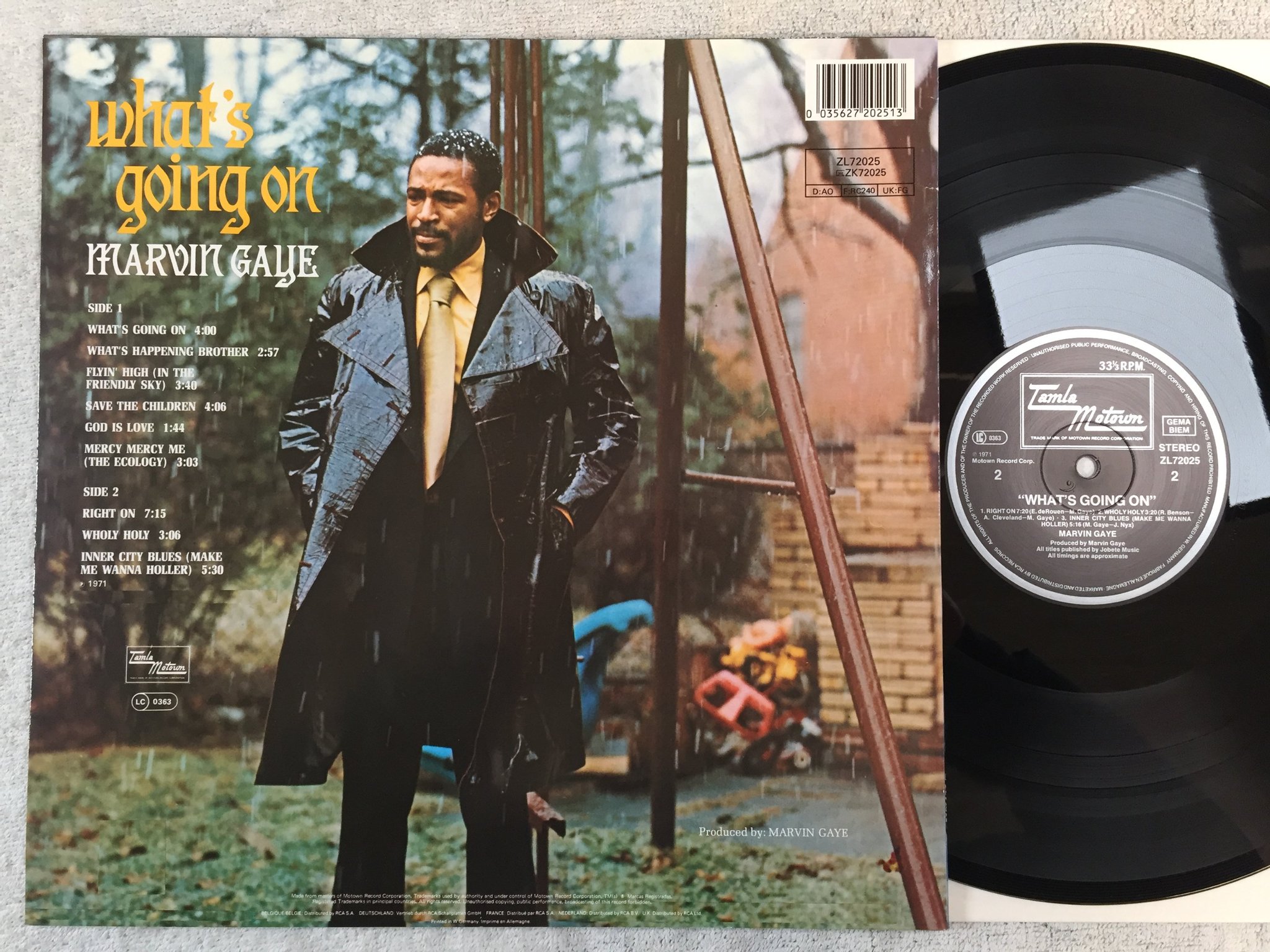 Omslagsbild för skivan MARVIN GAYE what's going on LP re Ger TAMLA MOTOWN ZL 72025 A soul masterpiece!