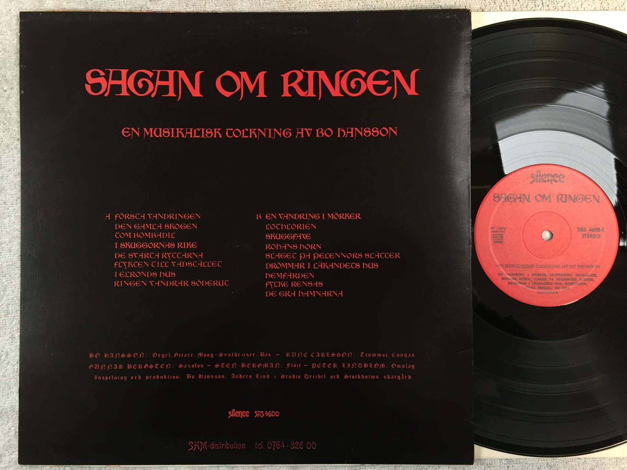 Omslagsbild för skivan BO HANSSON sagan om ringen LP  Swe SILENCE SRS 4600