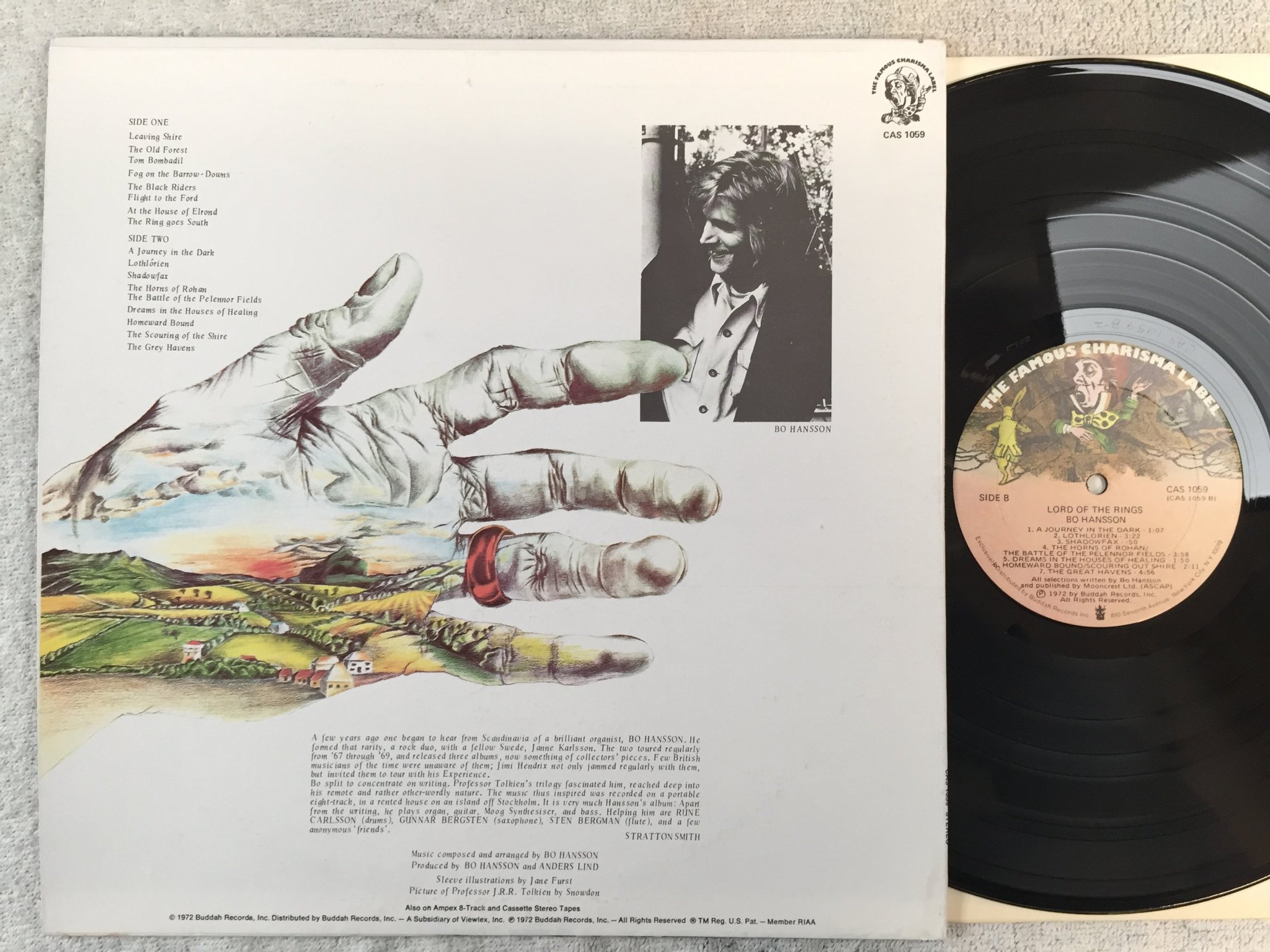 Omslagsbild för skivan BO HANSSON lord of the rings LP -72 US FAMOUS CHARISMA CAS 1059