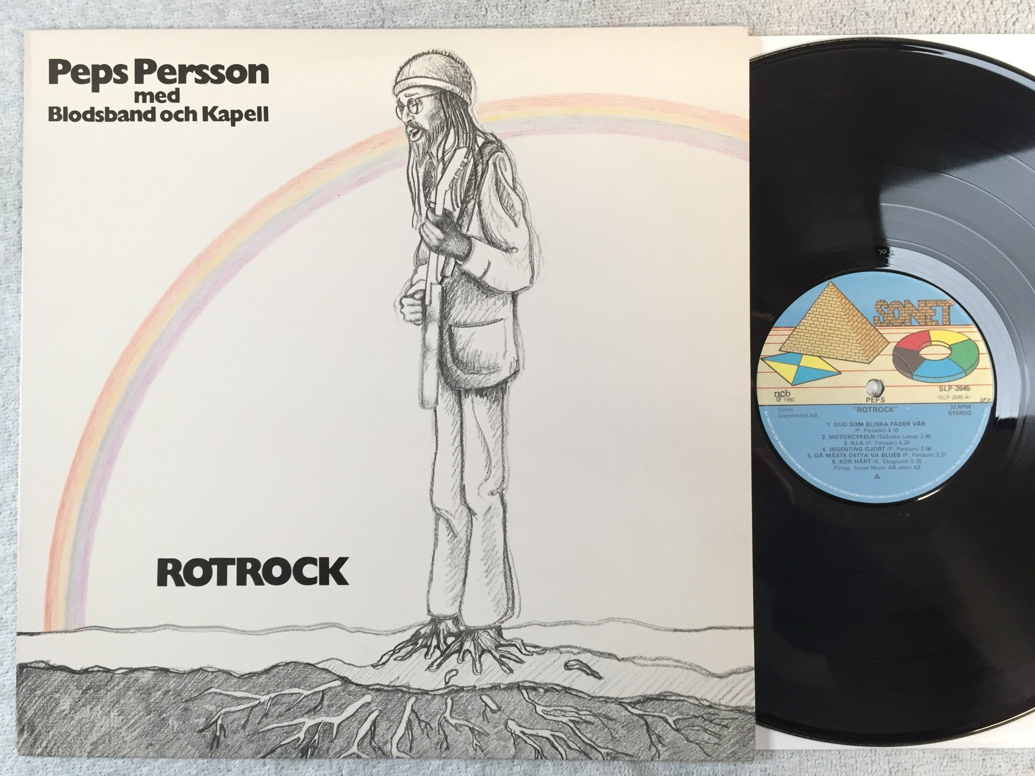 Omslagsbild för skivan PEPS PERSSON rotrock LP -80 Swe SONET SLP 2645
