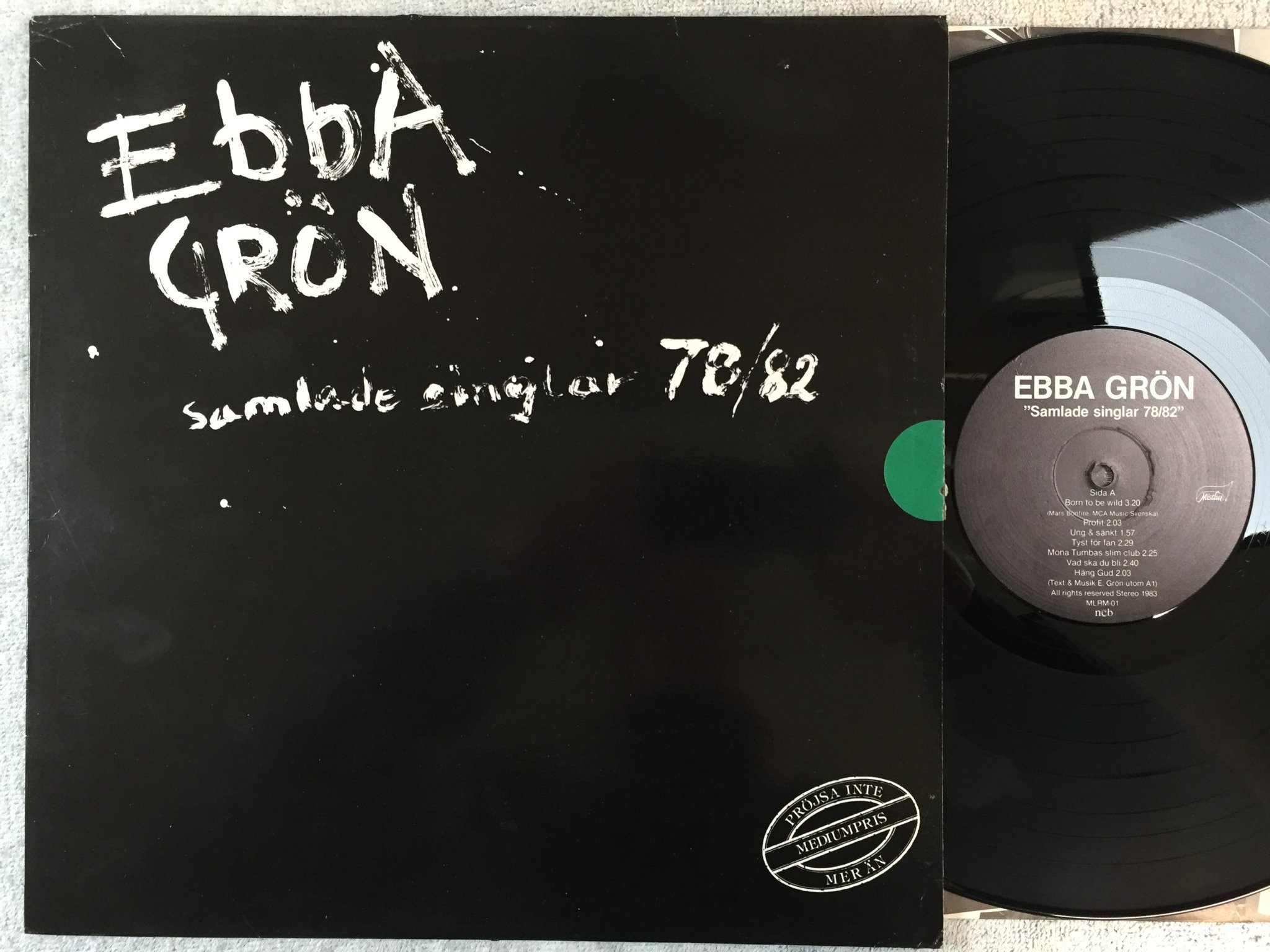 Omslagsbild för skivan EBBA GRÖN samlade singlar 78/82 LP -83 Swe MISTLUR MLRM-01