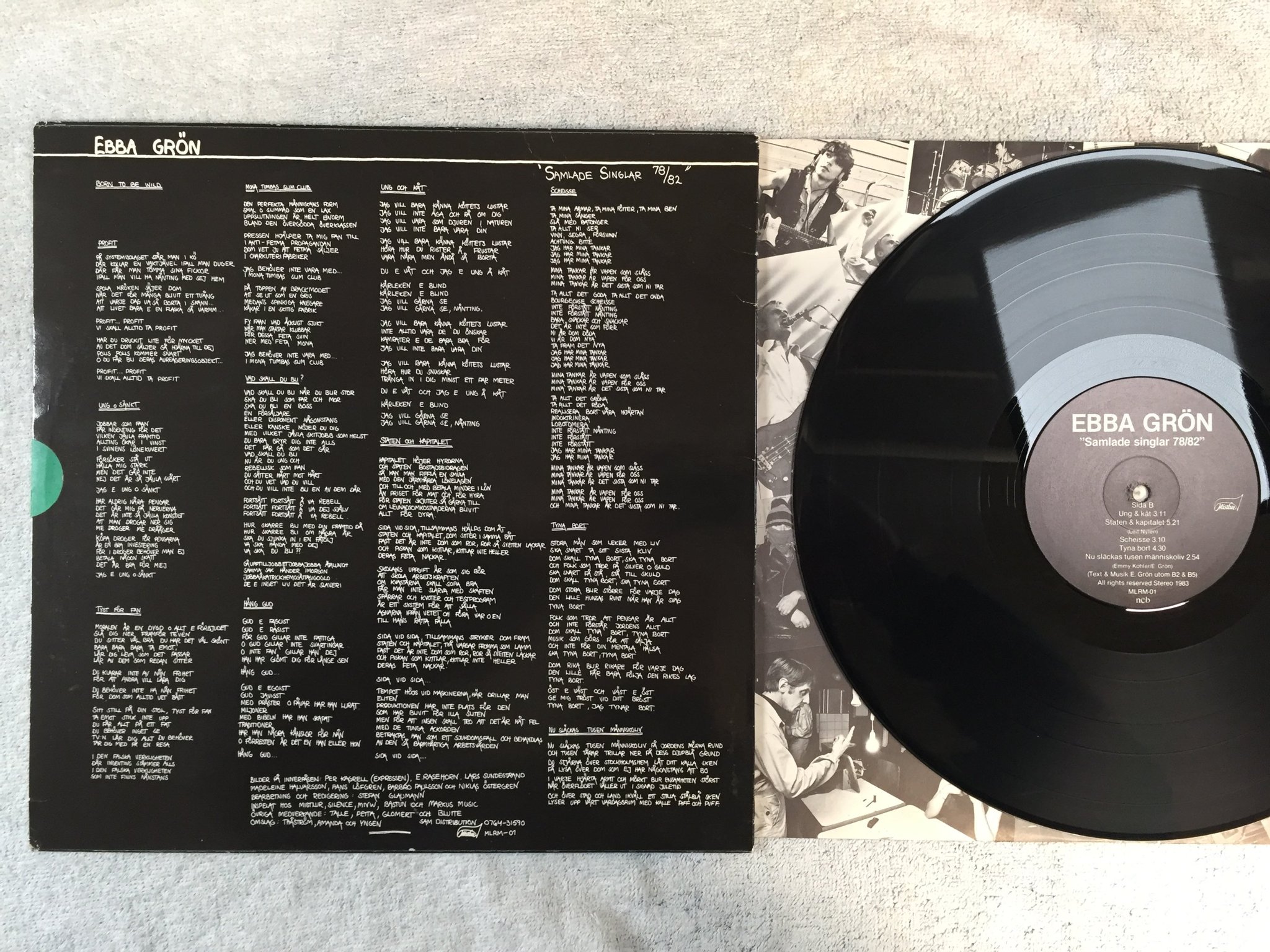 Omslagsbild för skivan EBBA GRÖN samlade singlar 78/82 LP -83 Swe MISTLUR MLRM-01