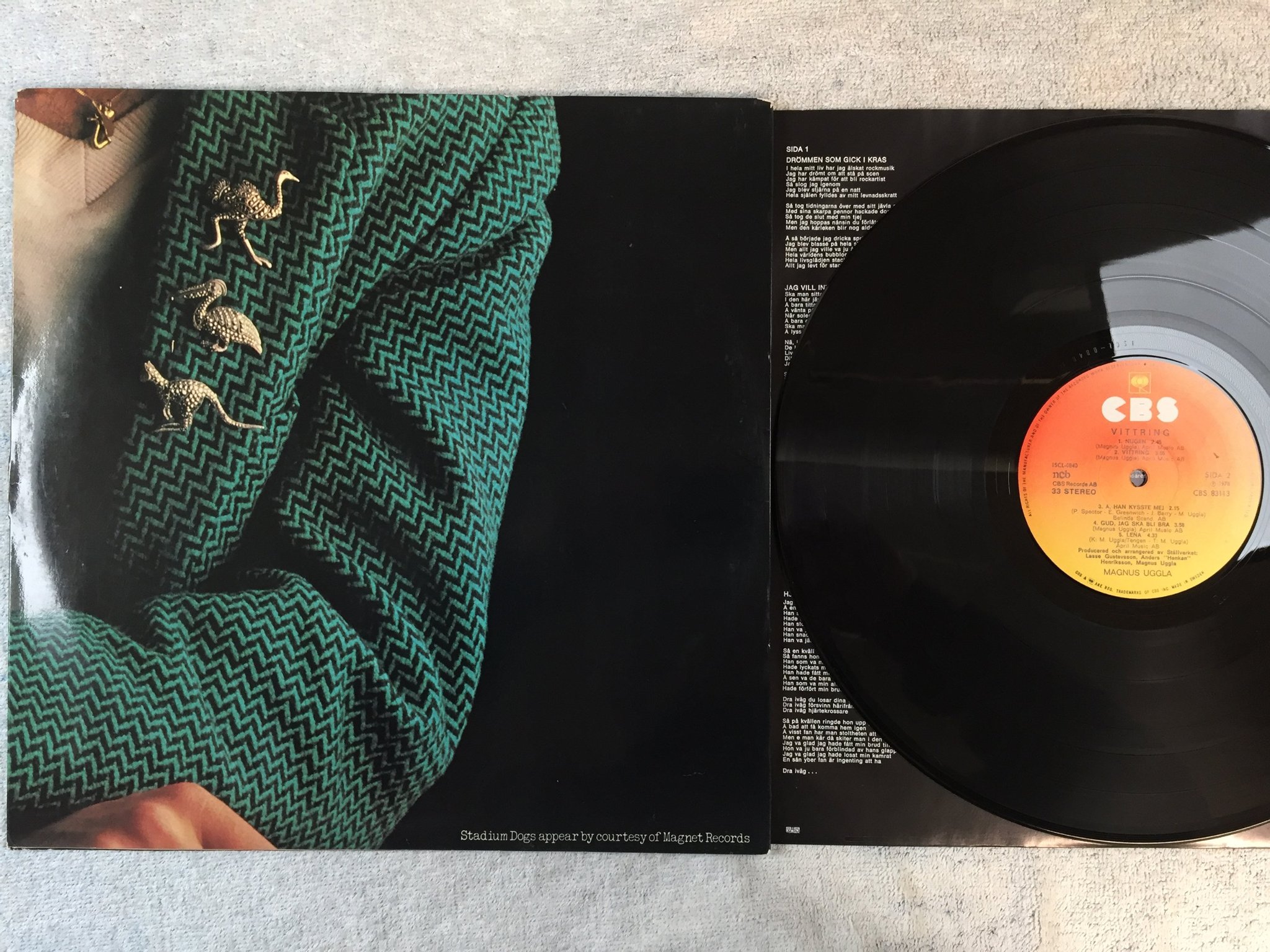 Omslagsbild för skivan MAGNUS UGGLA vittring LP -78 Swe CBS 83113