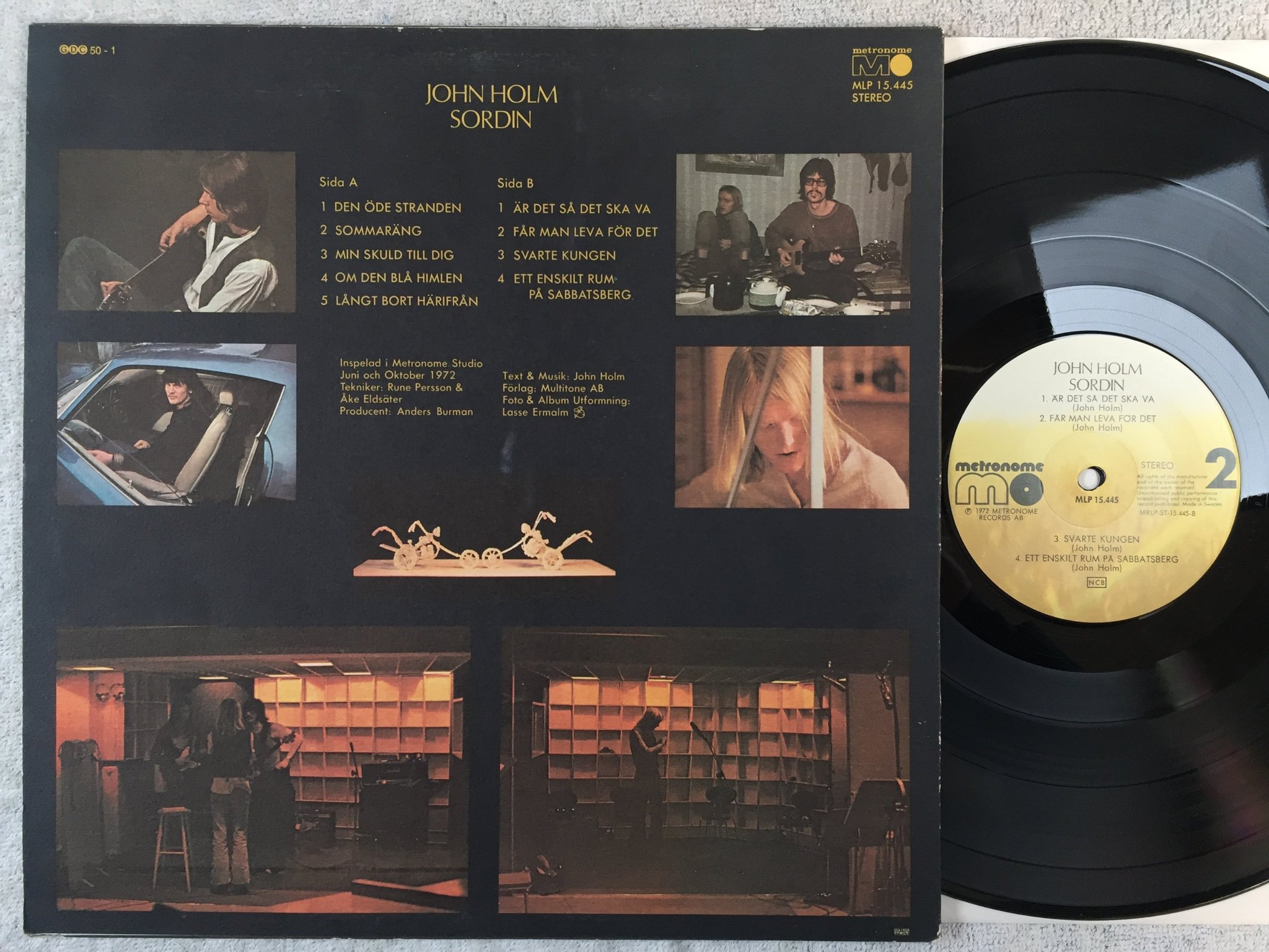 Omslagsbild för skivan JOHN HOLM sordin LP -72 Swe METRONOME MLP 15445