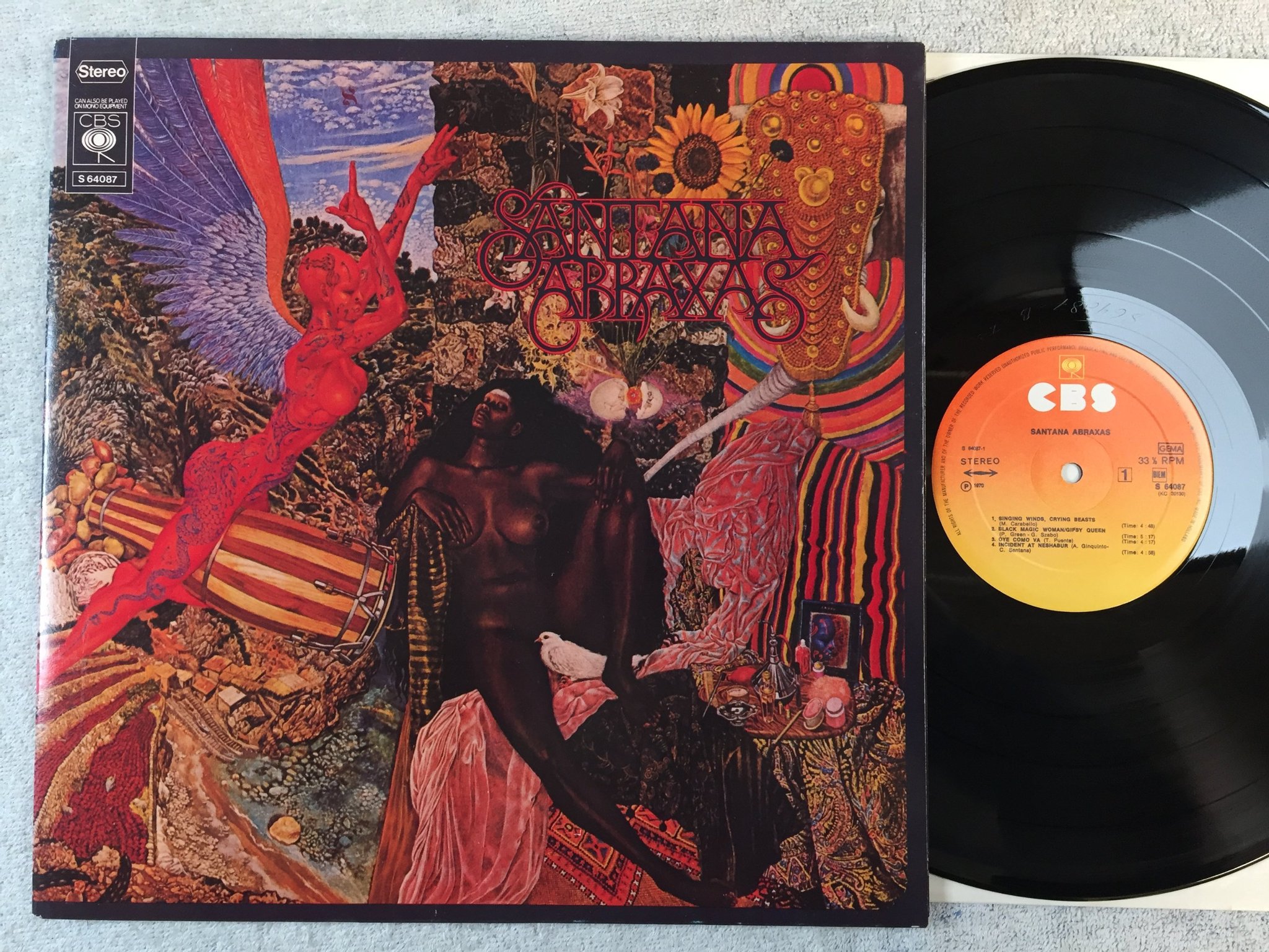 Omslagsbild för skivan SANTANA abraxas LP Hol CBS s 64087