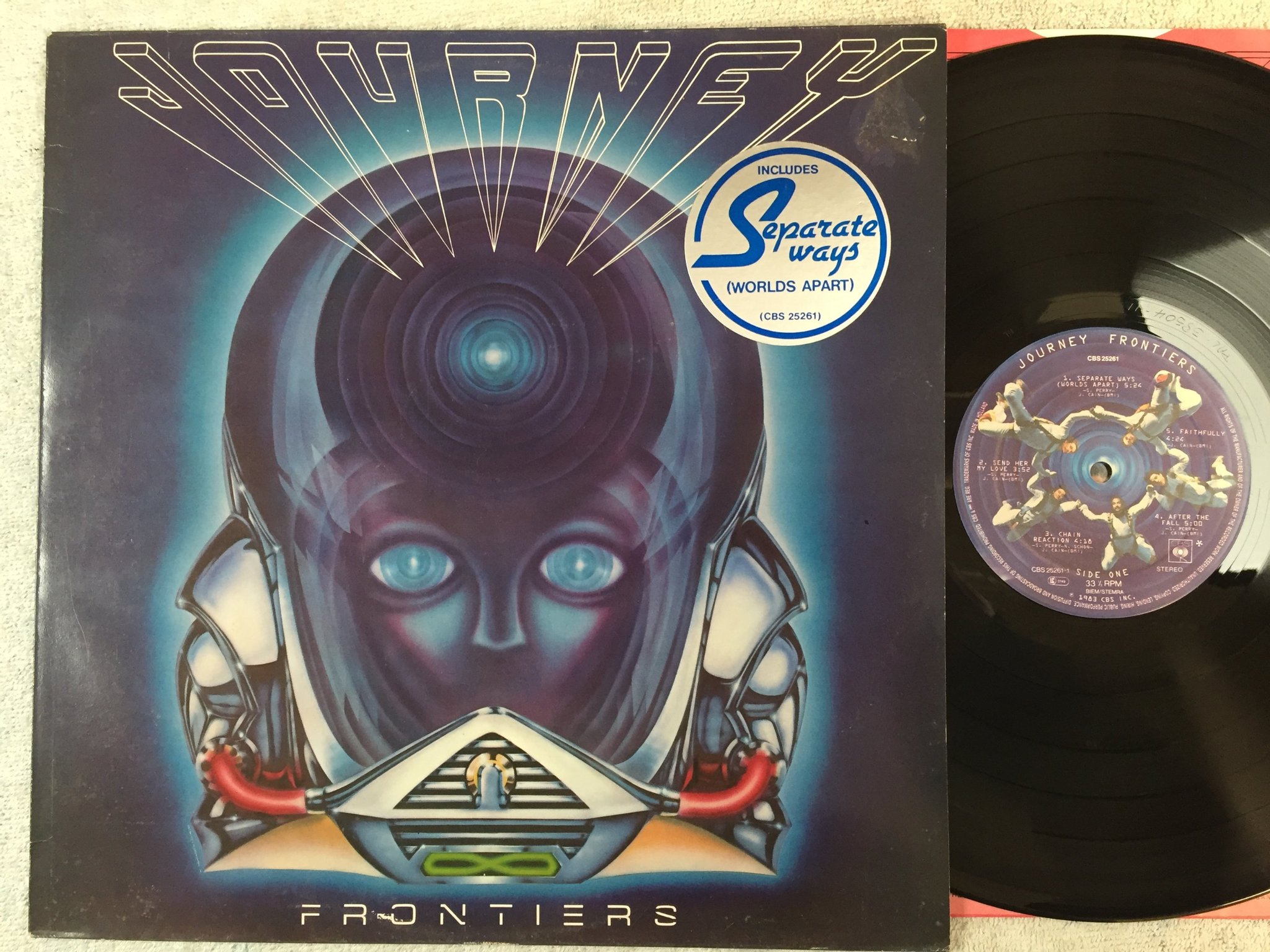 Omslagsbild för skivan JOURNEY frontiers LP -83 Hol CBS 25261