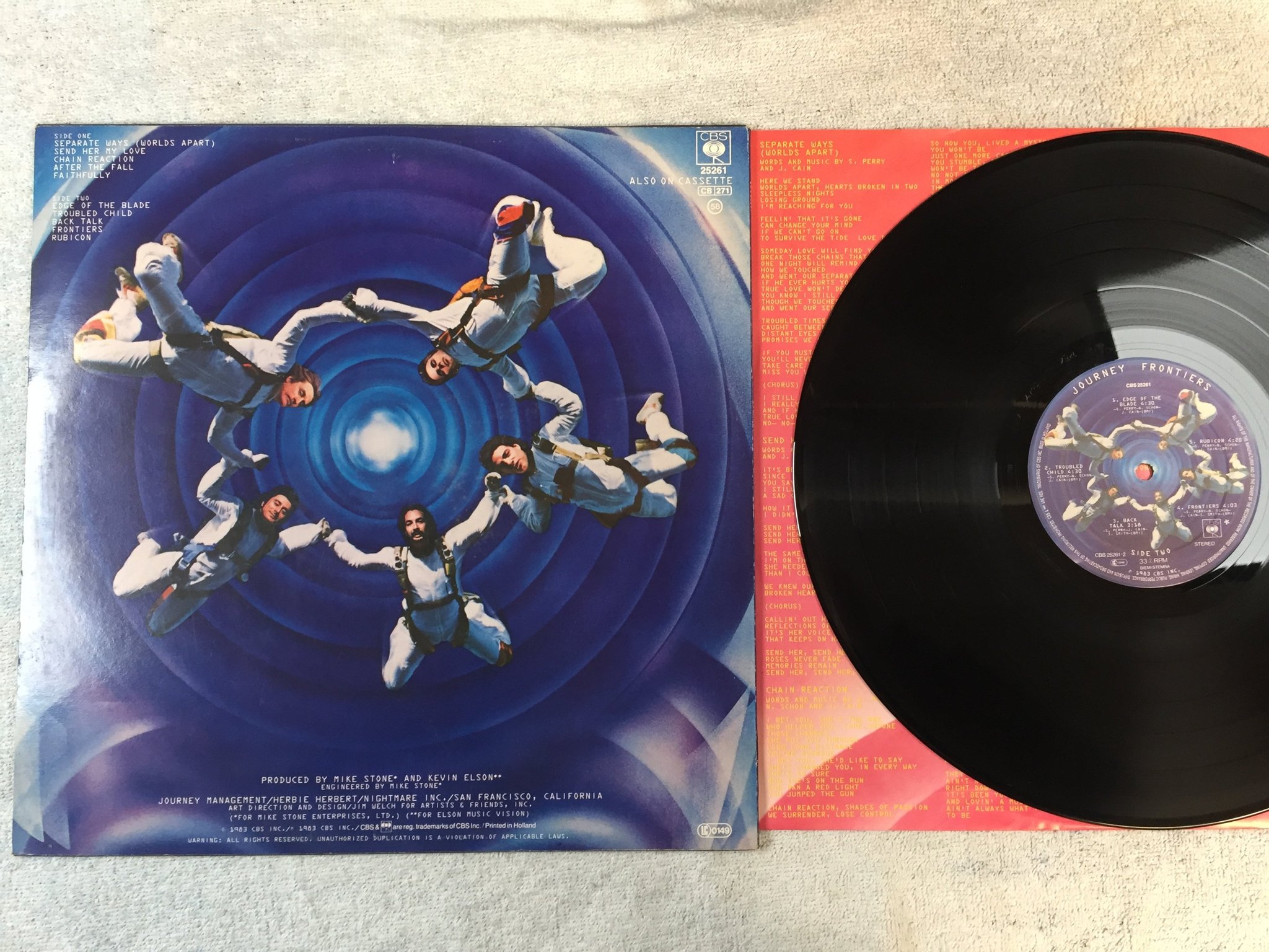 Omslagsbild för skivan JOURNEY frontiers LP -83 Hol CBS 25261