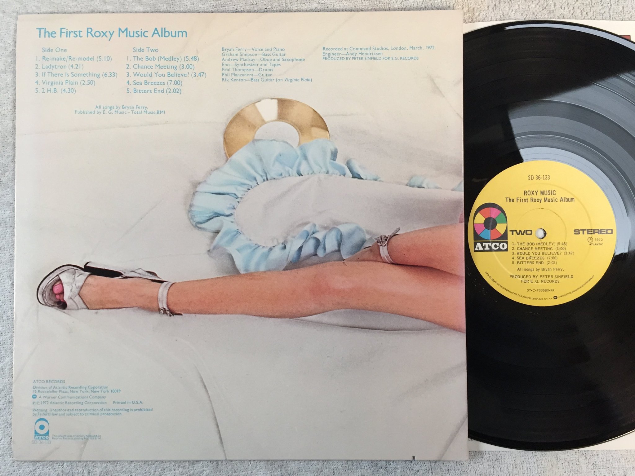Omslagsbild för skivan ROXY MUSIC the first Rocy music album LP -72 US ATCO SD 36-133