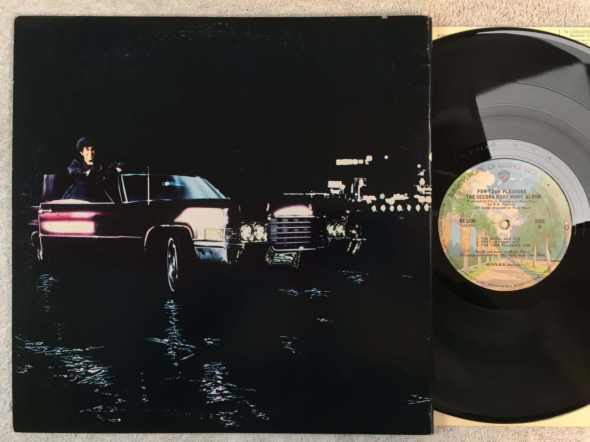 Omslagsbild för skivan ROXY MUSIC for your pleasures LP -73 US WARNER BROS BS 2696