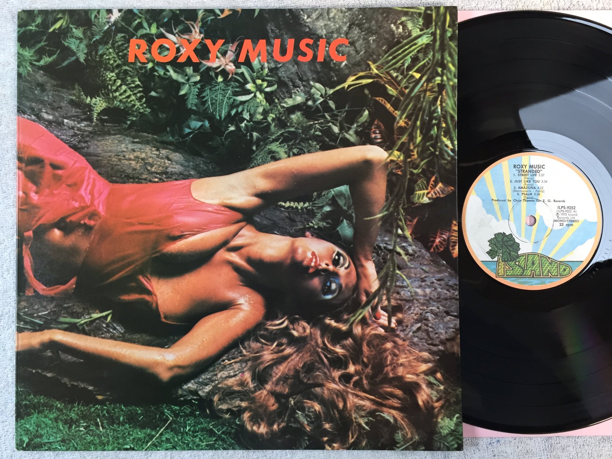 Omslagsbild för skivan ROXY MUSIC stranded LP -73 ncb ISLAND ILPS 9252