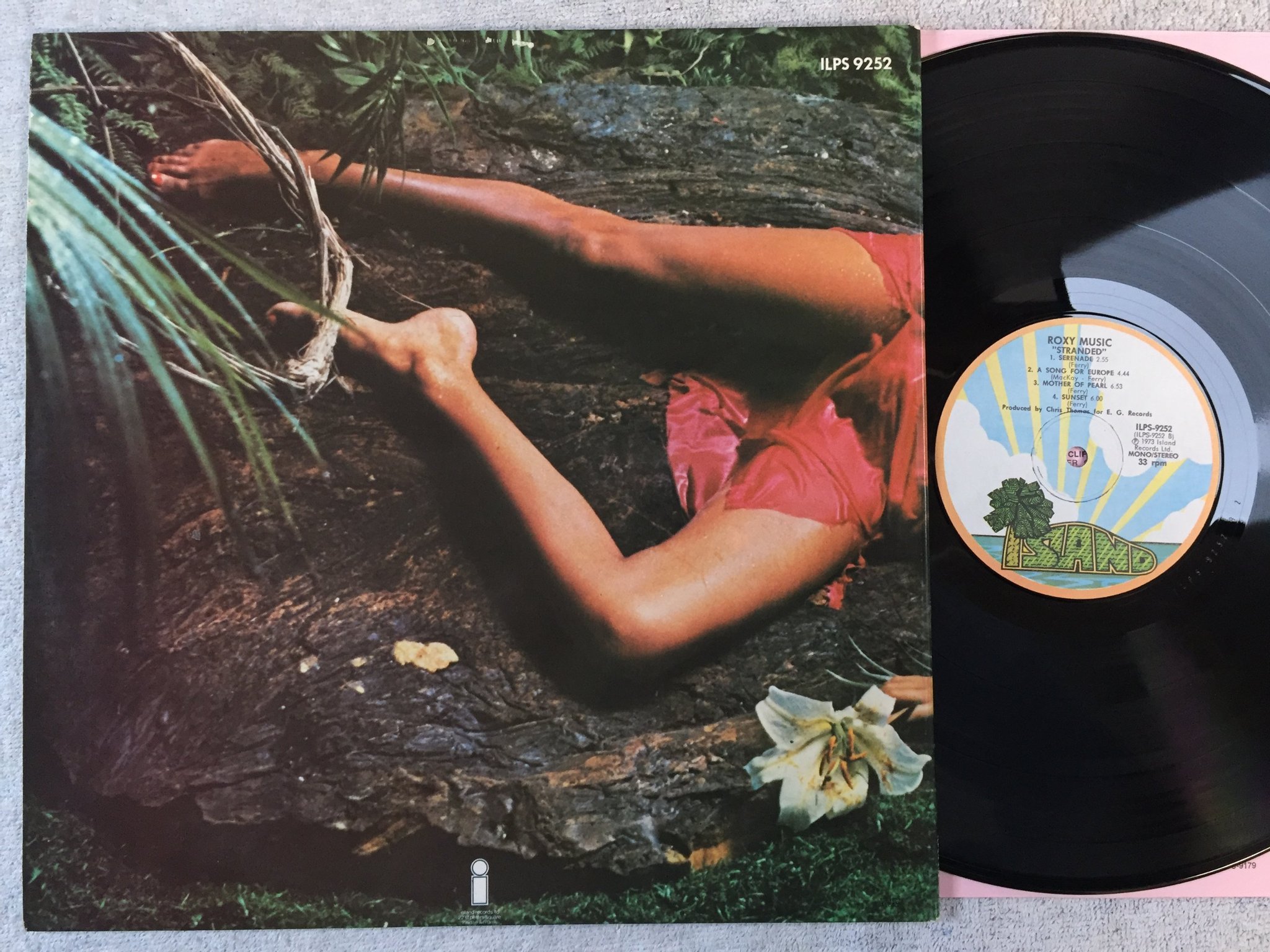 Omslagsbild för skivan ROXY MUSIC stranded LP -73 ncb ISLAND ILPS 9252