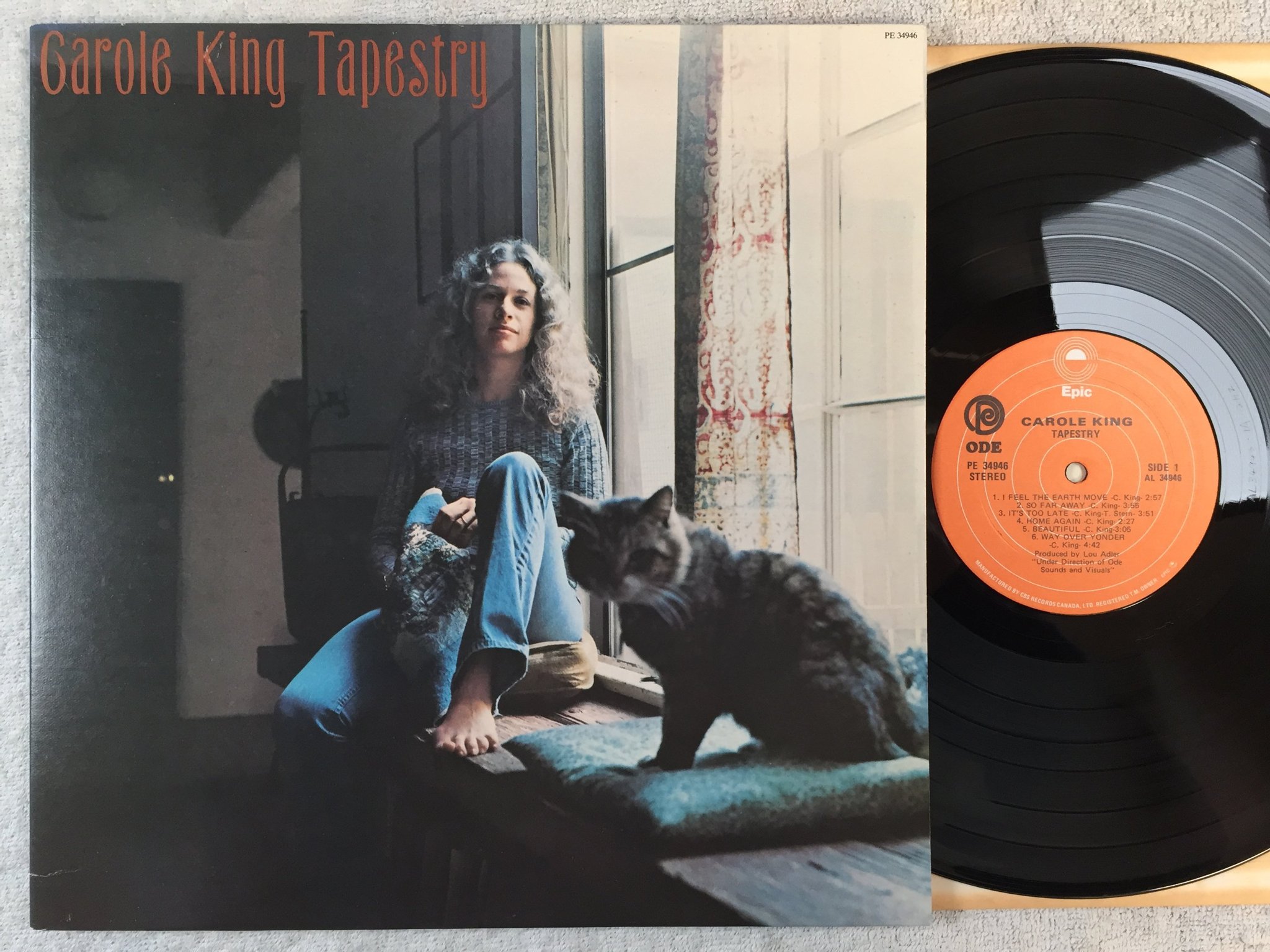 Omslagsbild för skivan CAROLE KING tapestry LP Can EPIC PE 34946 classic!!