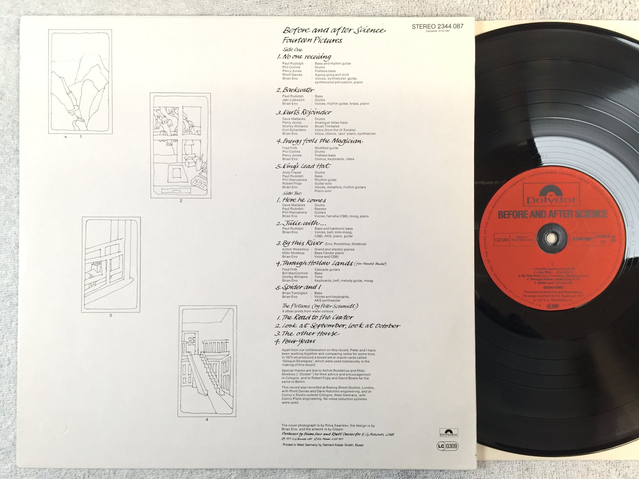 Omslagsbild för skivan BRIAN ENO before and after science LP Ger POLYDOR 2344087