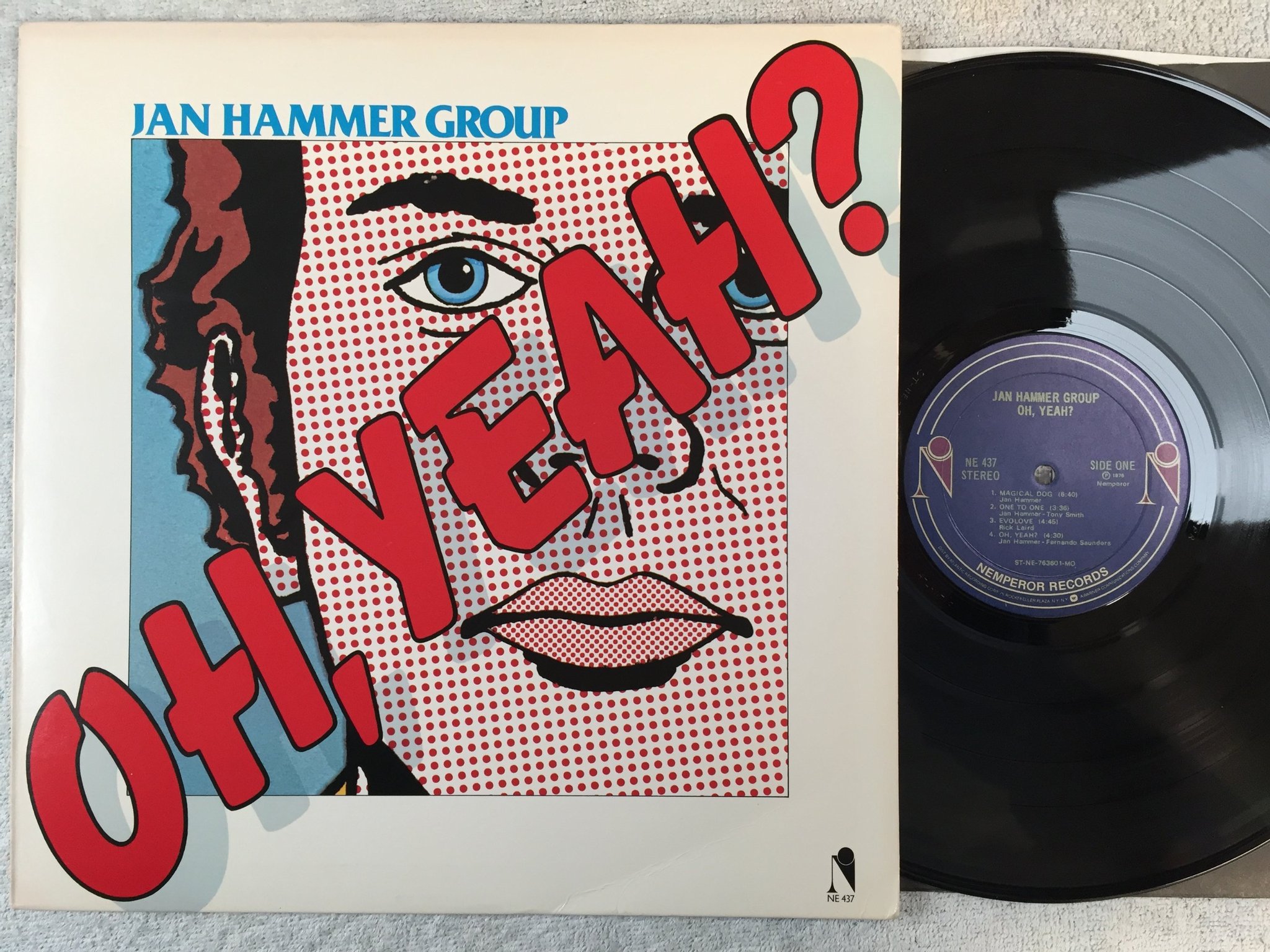 Omslagsbild för skivan JAN HAMMER GROUP oh, yeah? LP -76 US NEMPEROR NE 437