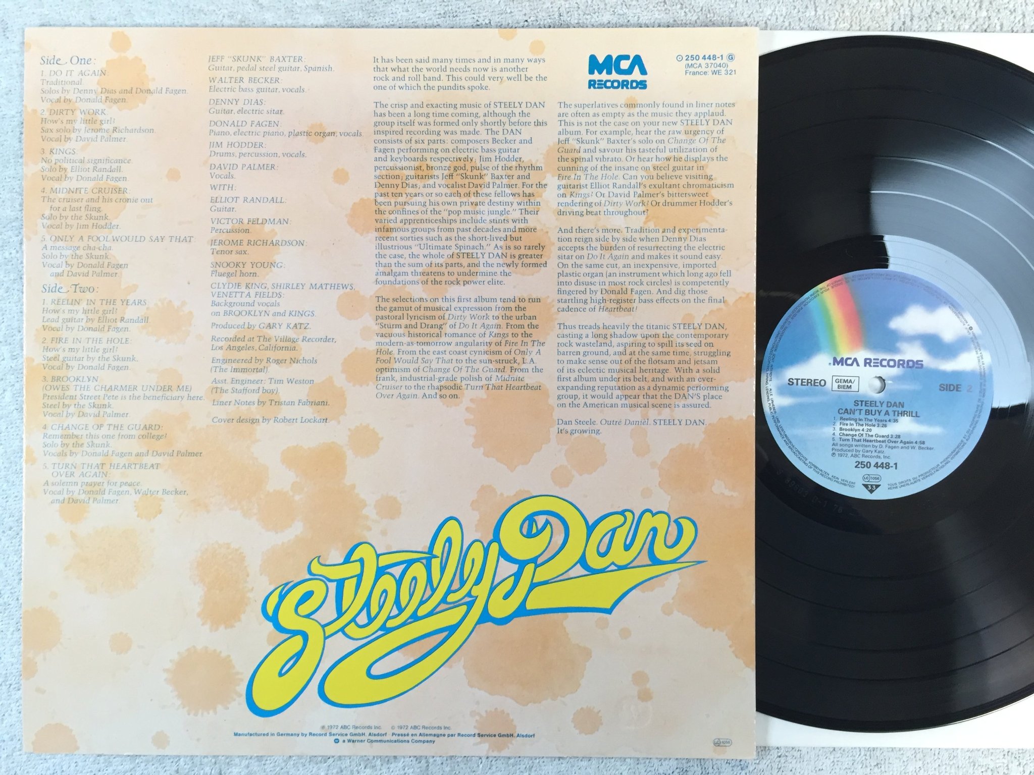 Omslagsbild för skivan STEELY DAN can't buy I thrill LP Ger MCA 250 448-1