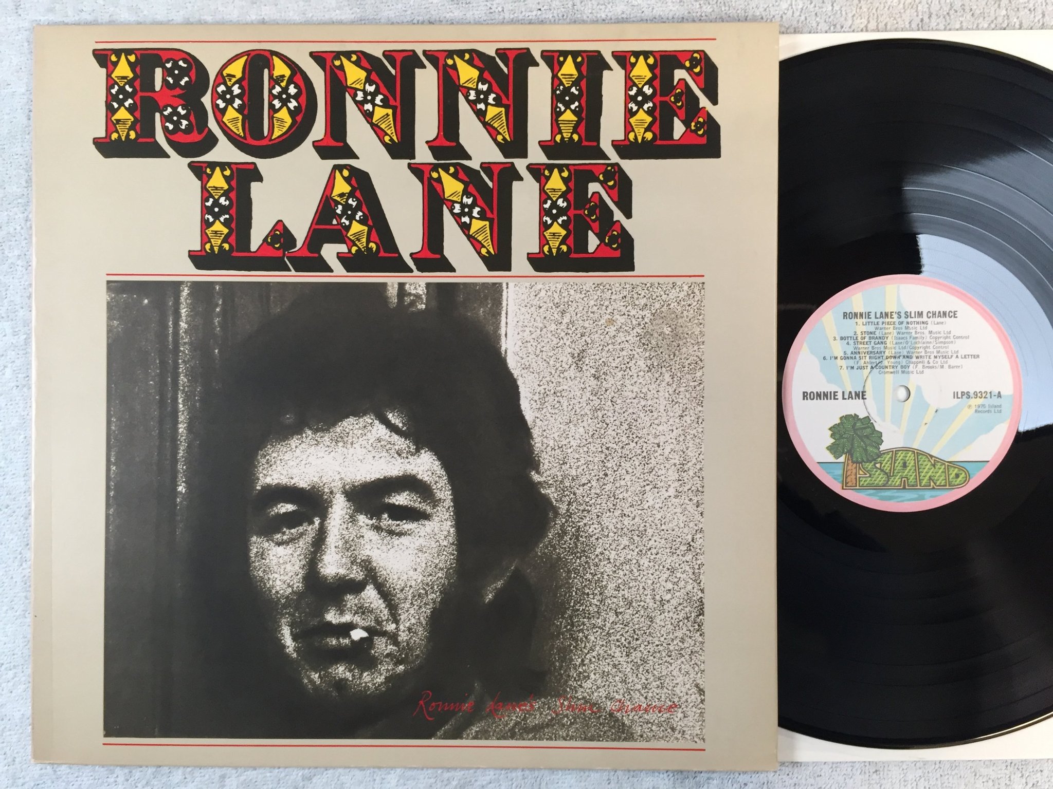 Omslagsbild för skivan RONNIE LANE 's slim chance LP -75 UK ISLAND ILPS 9321