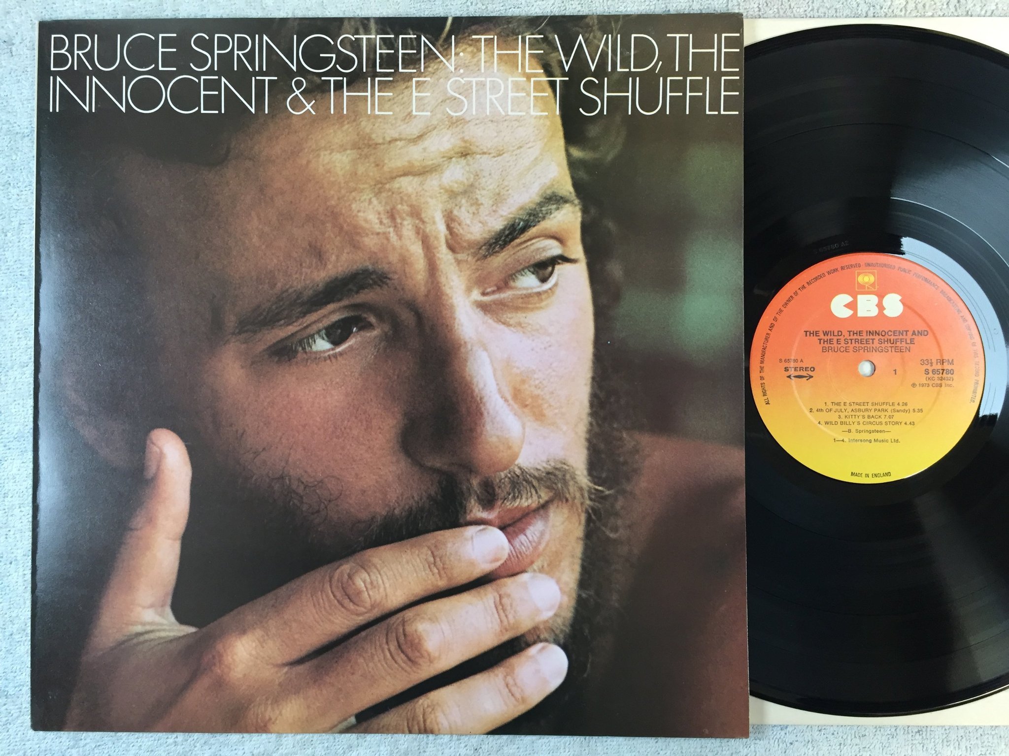Omslagsbild för skivan BRUCE SPRINGSTEEN the wild, the innocent & the e street shuffle LP UK CBS S 6578