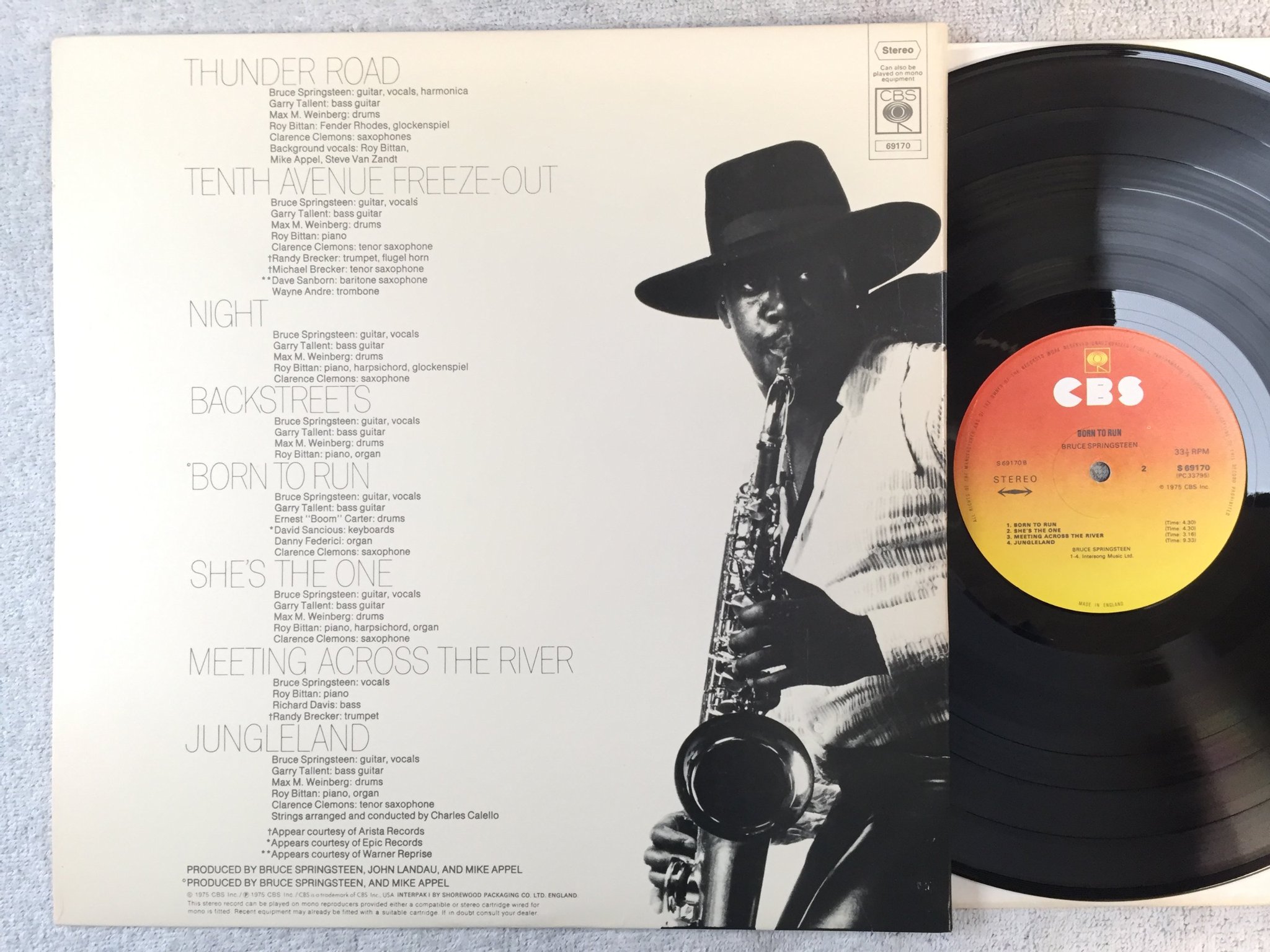 Omslagsbild för skivan BRUCE SPRINGSTEEN born to run LP UK CBS S 69170