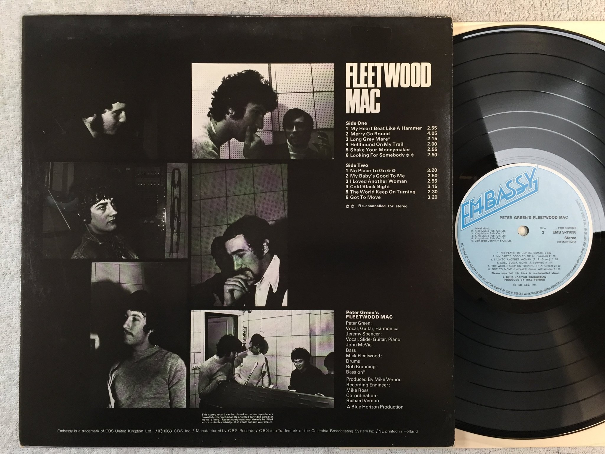 Omslagsbild för skivan PETER GREEN'S FLEETWOOD MAC LP RE Hol EMBASSY EMB S-31036