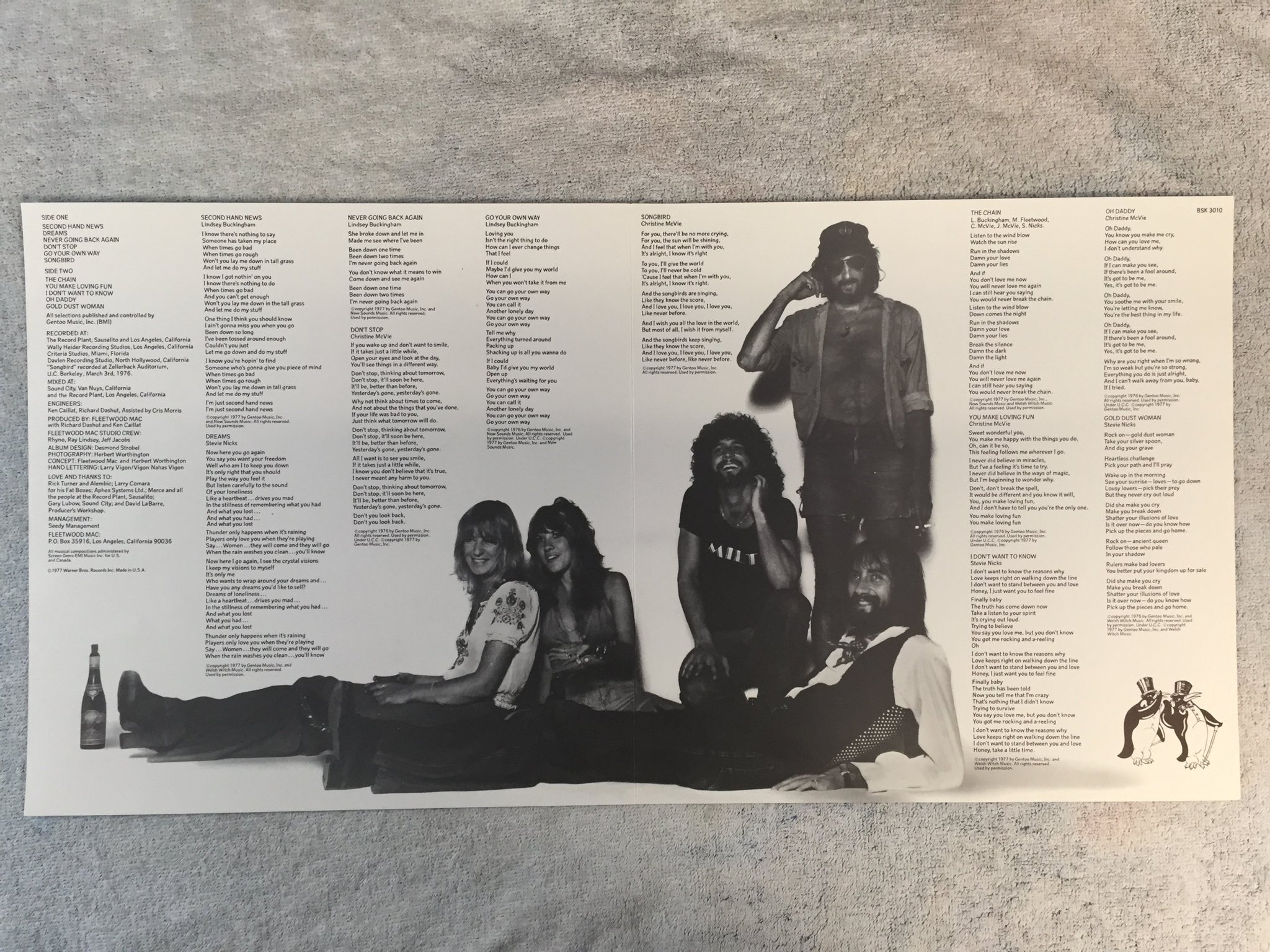 Omslagsbild för skivan FLEETWOOD MAC rumours LP ncb WARNER BROS BSK 3010