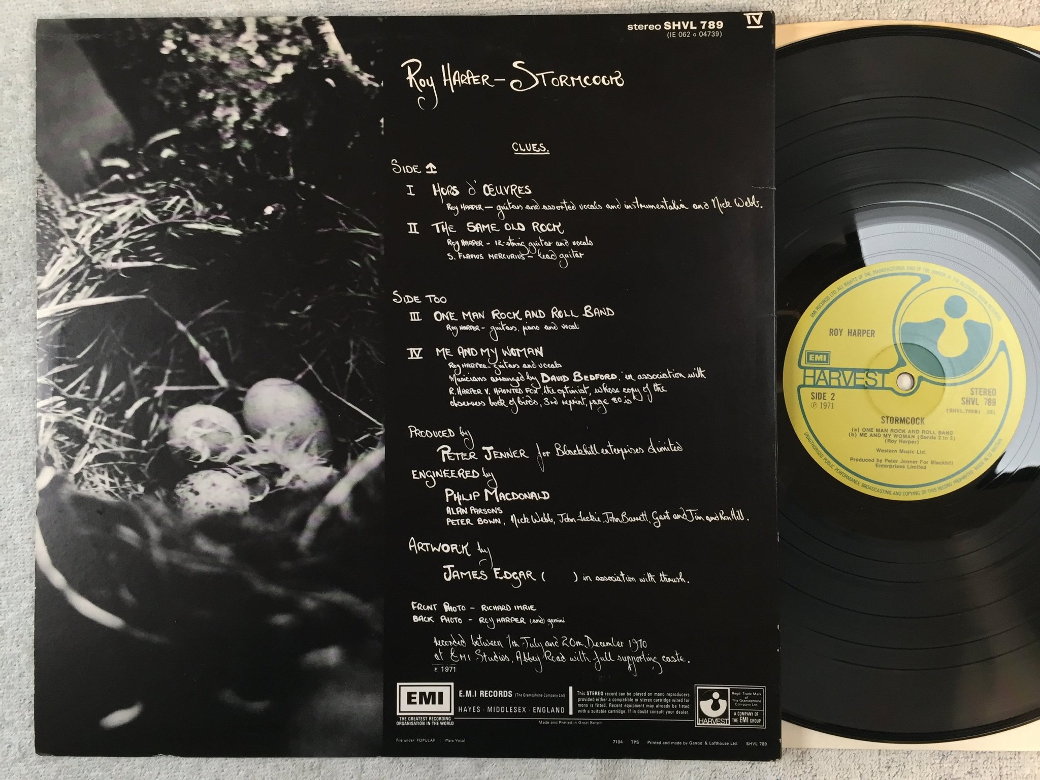 Omslagsbild för skivan ROY HARPER stormcock LP -71 UK HARVEST SHVL 789 