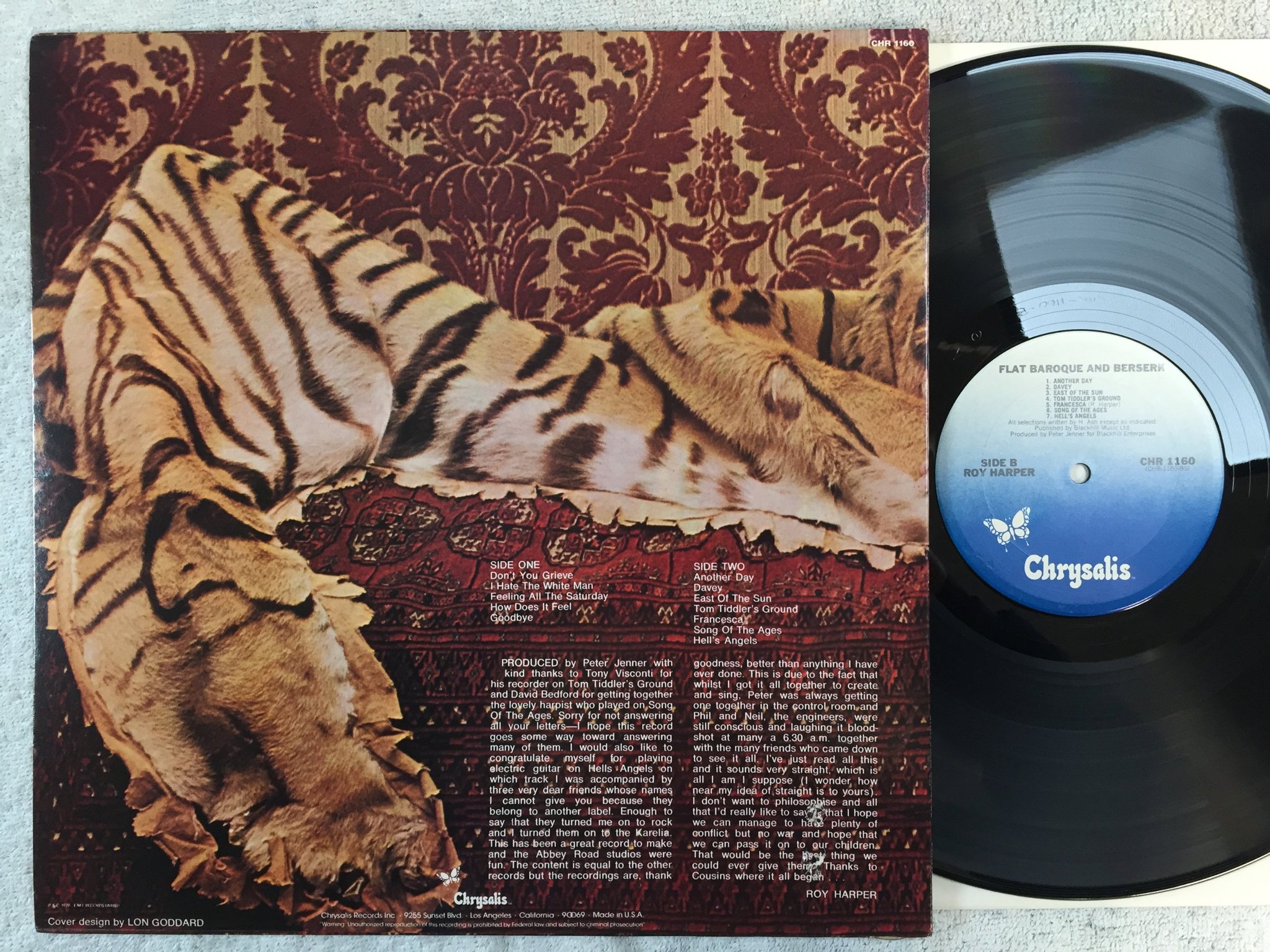 Omslagsbild för skivan ROY HARPER flat baroque & beserk LP US CHRYSALIS CHR 1160