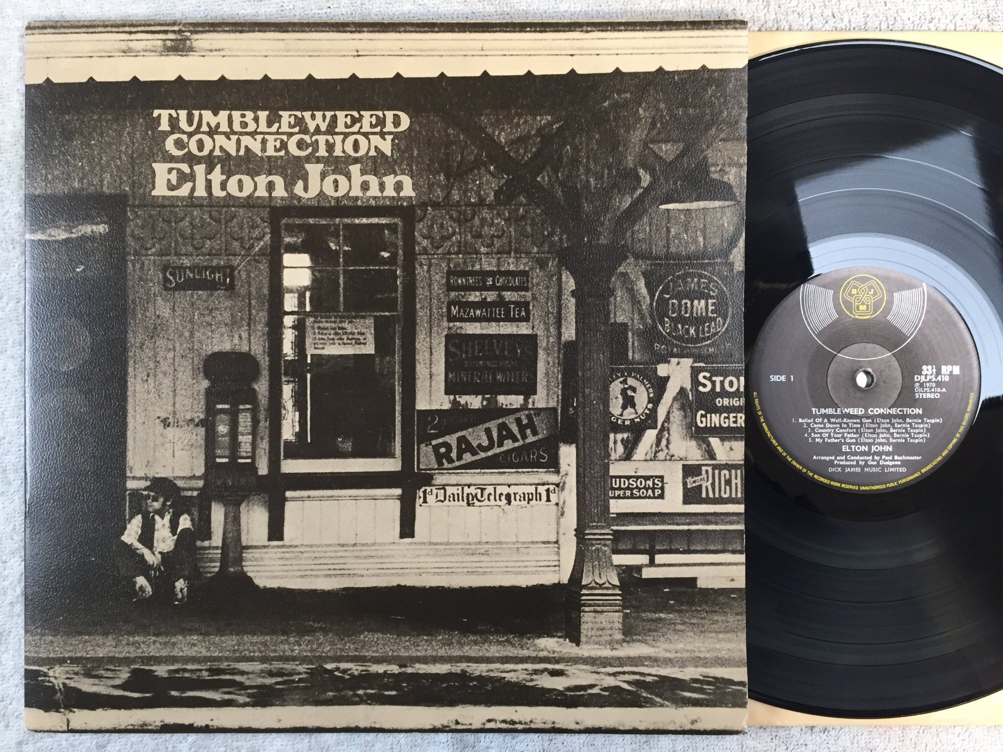 Omslagsbild för skivan ELTON JOHN goodbye yellow brick road 2xLP UK DJM DJLPD 1001  Record / Cover: EXC