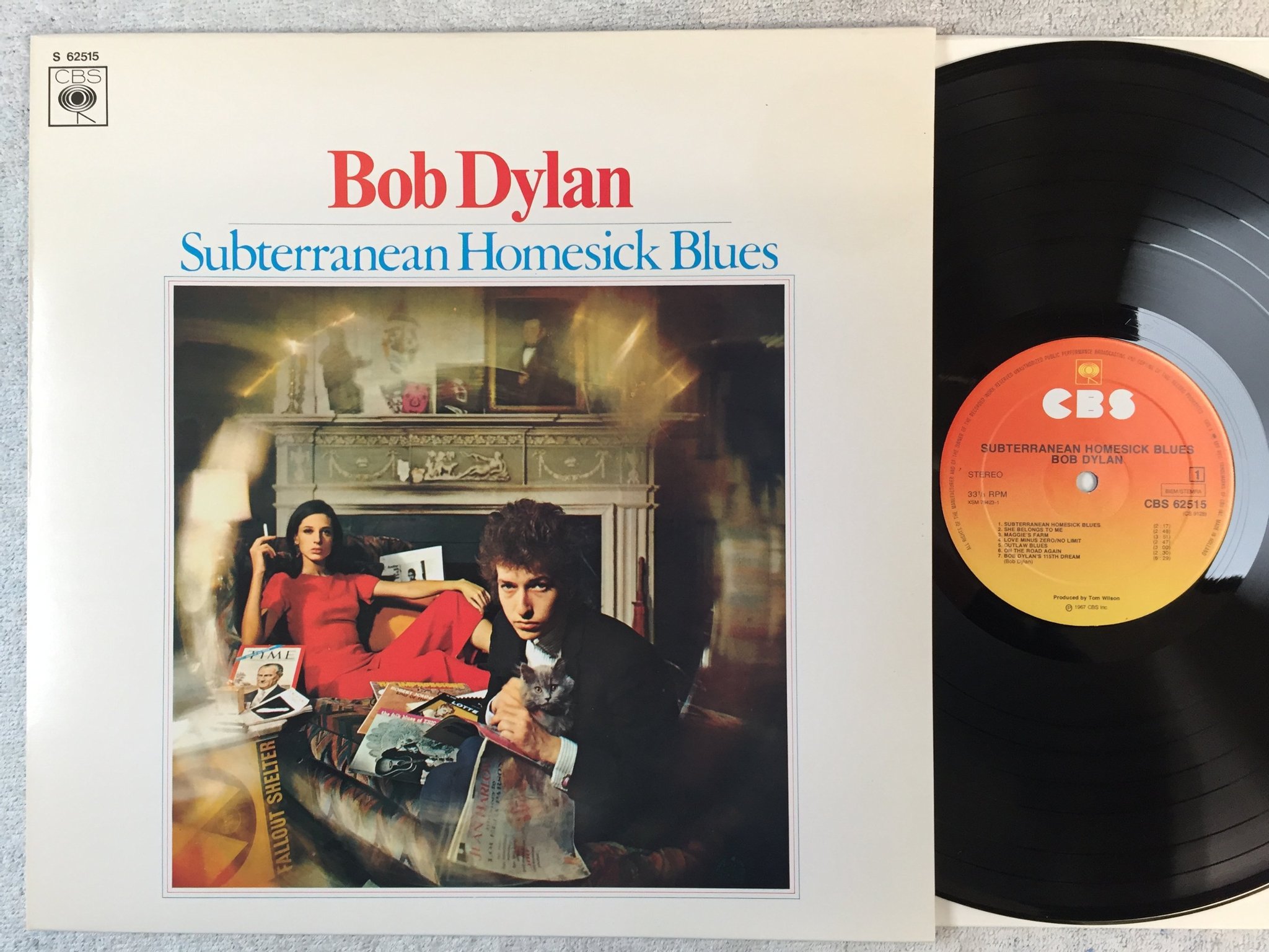Omslagsbild för skivan BOB DYLAN subterranean homesick blues LP re Hol CBS 62515