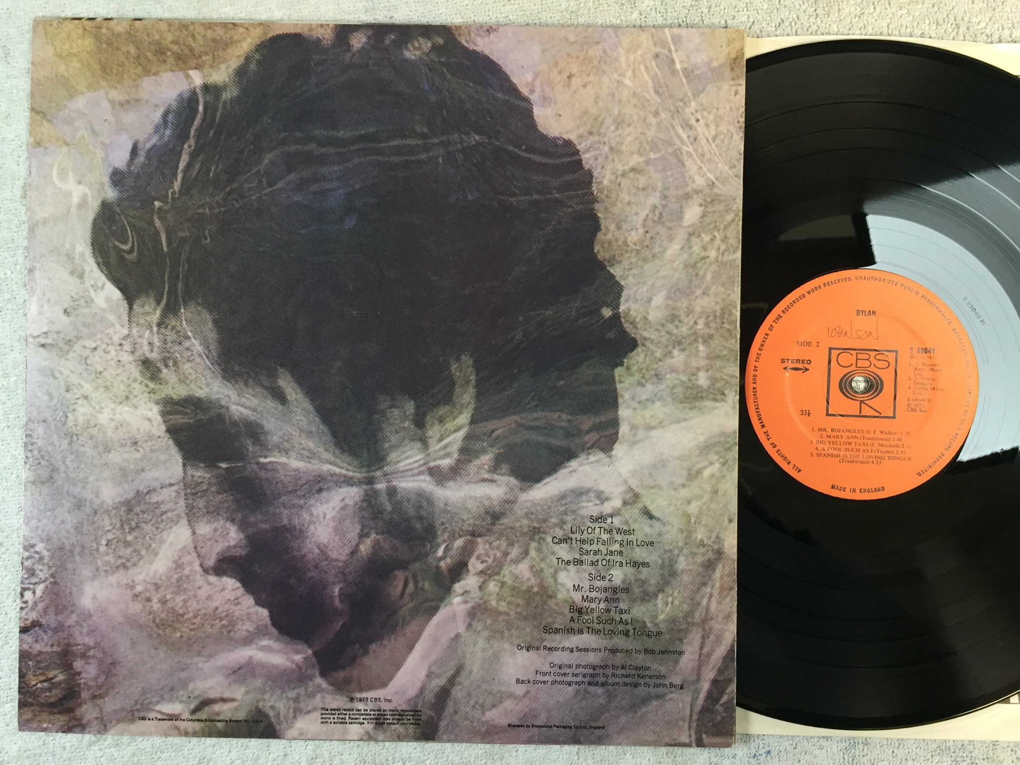 Omslagsbild för skivan BOB DYLAN dylan LP -73 UK CBS S 69049