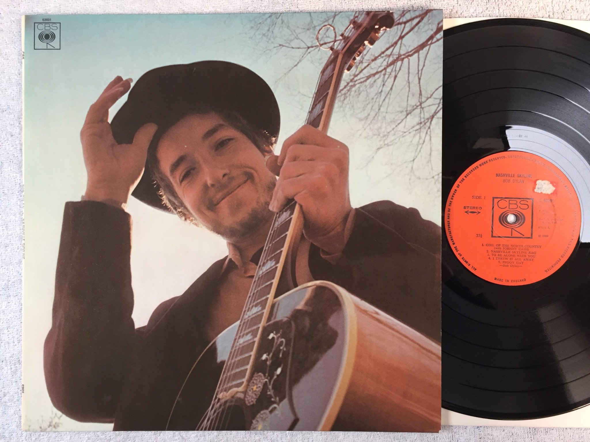 Omslagsbild för skivan BOB DYLAN Nashville skyline LP  -69 UK CBS S 63601
