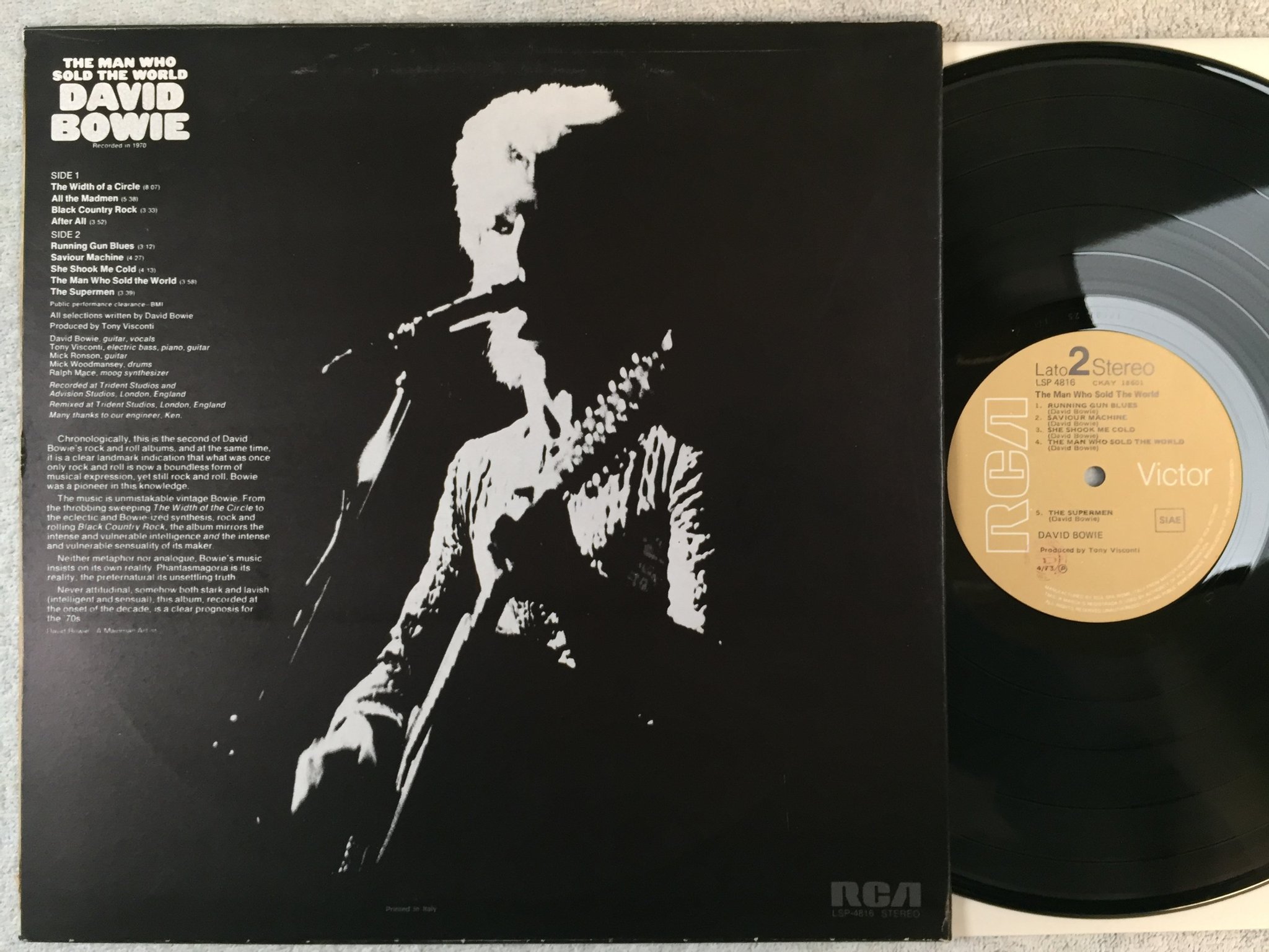 Omslagsbild för skivan DAVID BOWIE the man who sold the world LP -73 Ita RCA LSP 4816