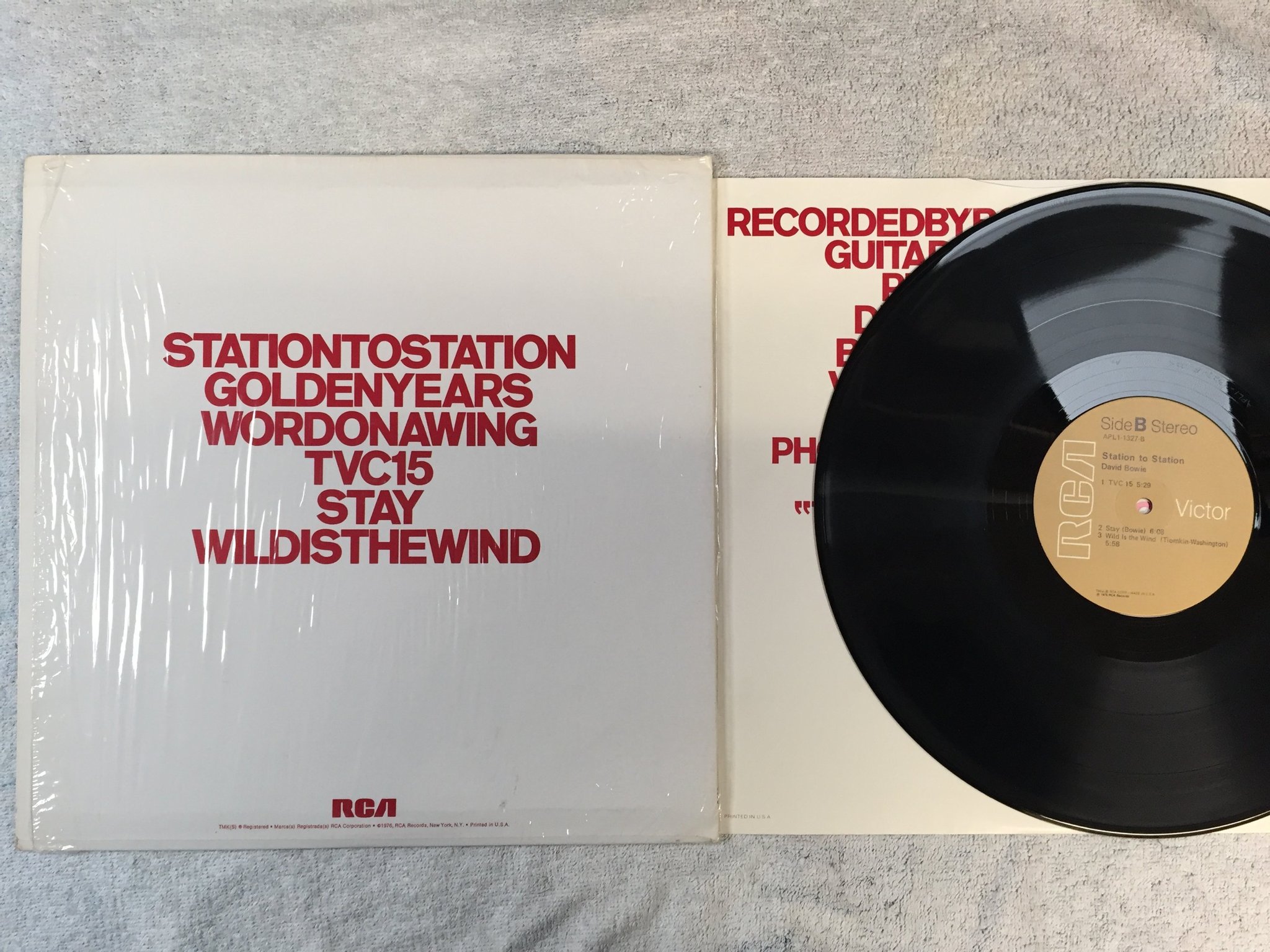 Omslagsbild för skivan DAVID BOWIE station to station LP -76 US RCA APL1-1327
