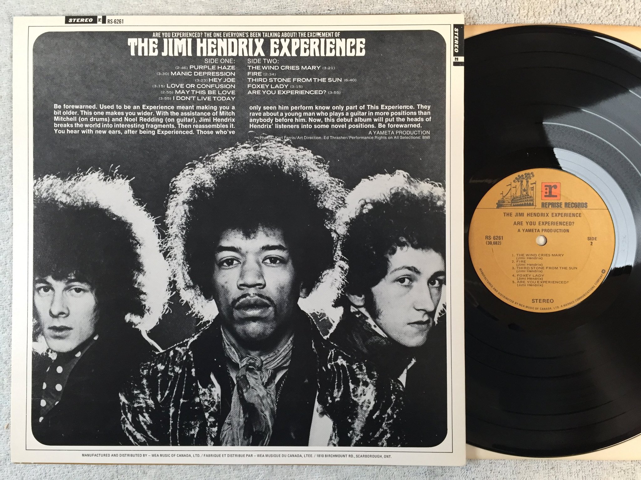 Omslagsbild för skivan THE JIMI HENDRIX EXPERIENCE LP Can REPRISE RS 6261