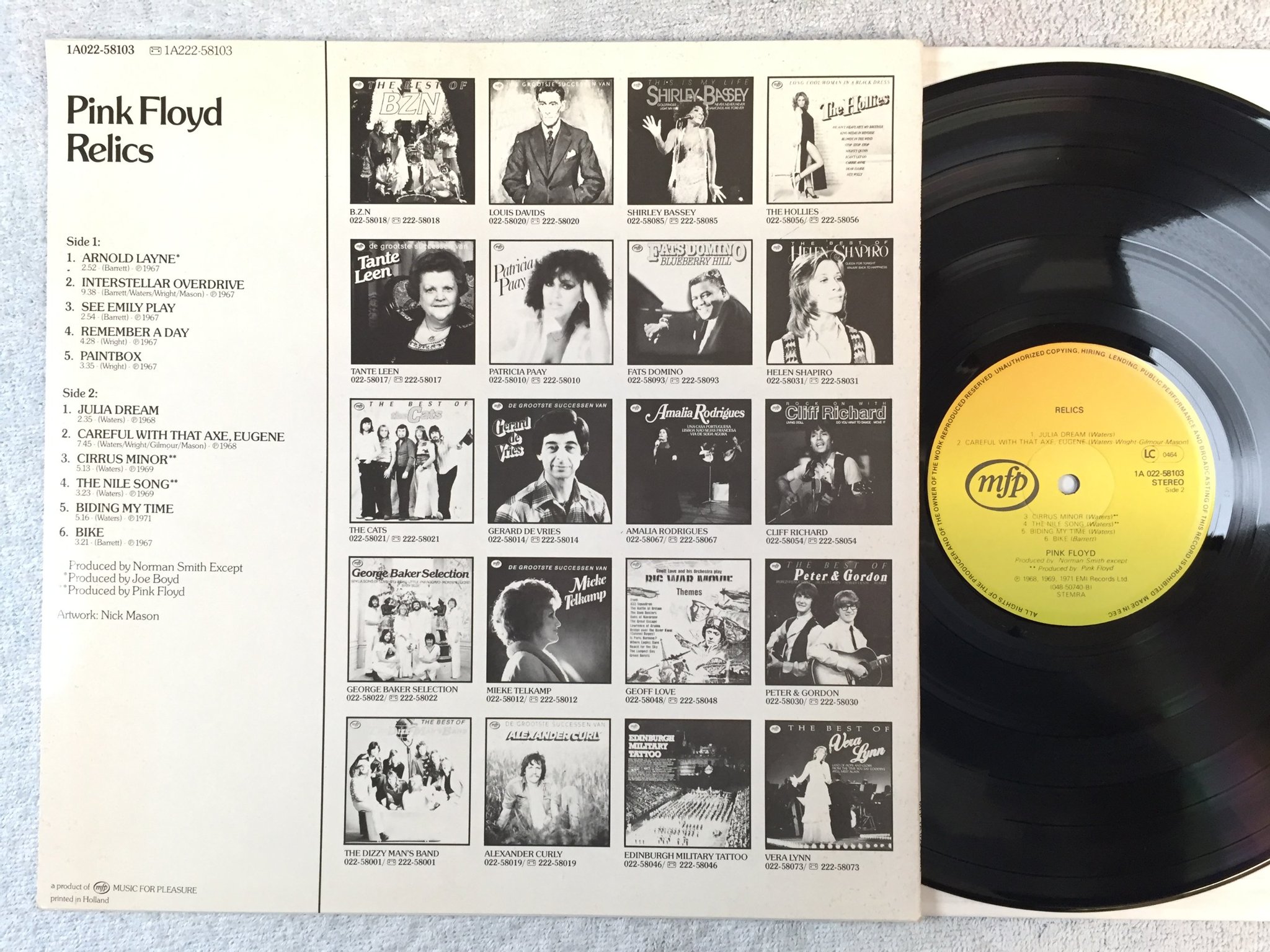 Omslagsbild för skivan ?PINK FLOYD relics LP re Hol MFP 1A 022-58103