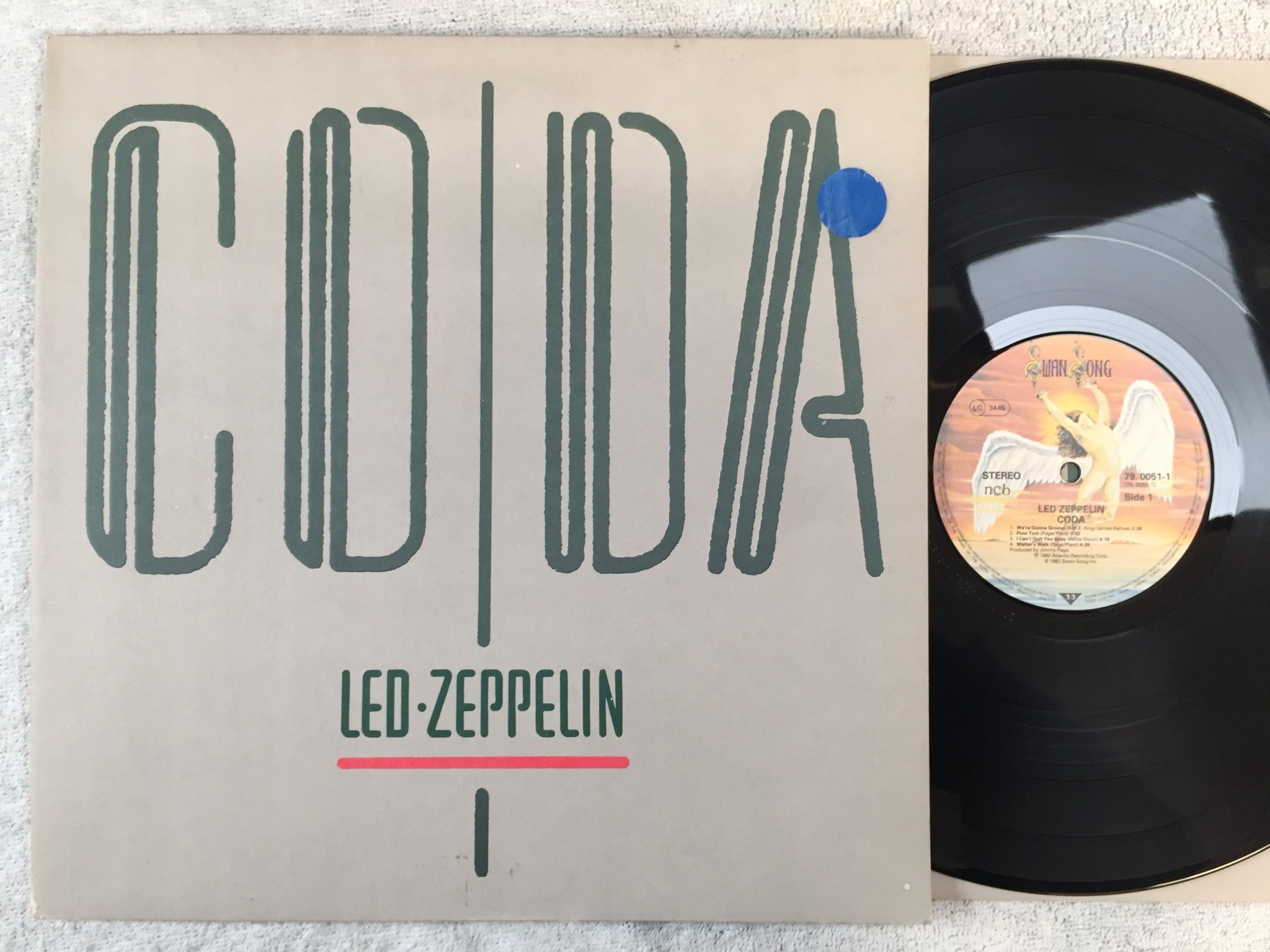 Omslagsbild för skivan LED ZEPPELIN coda LP -82 ncb SWAN SONG 79.0051-1