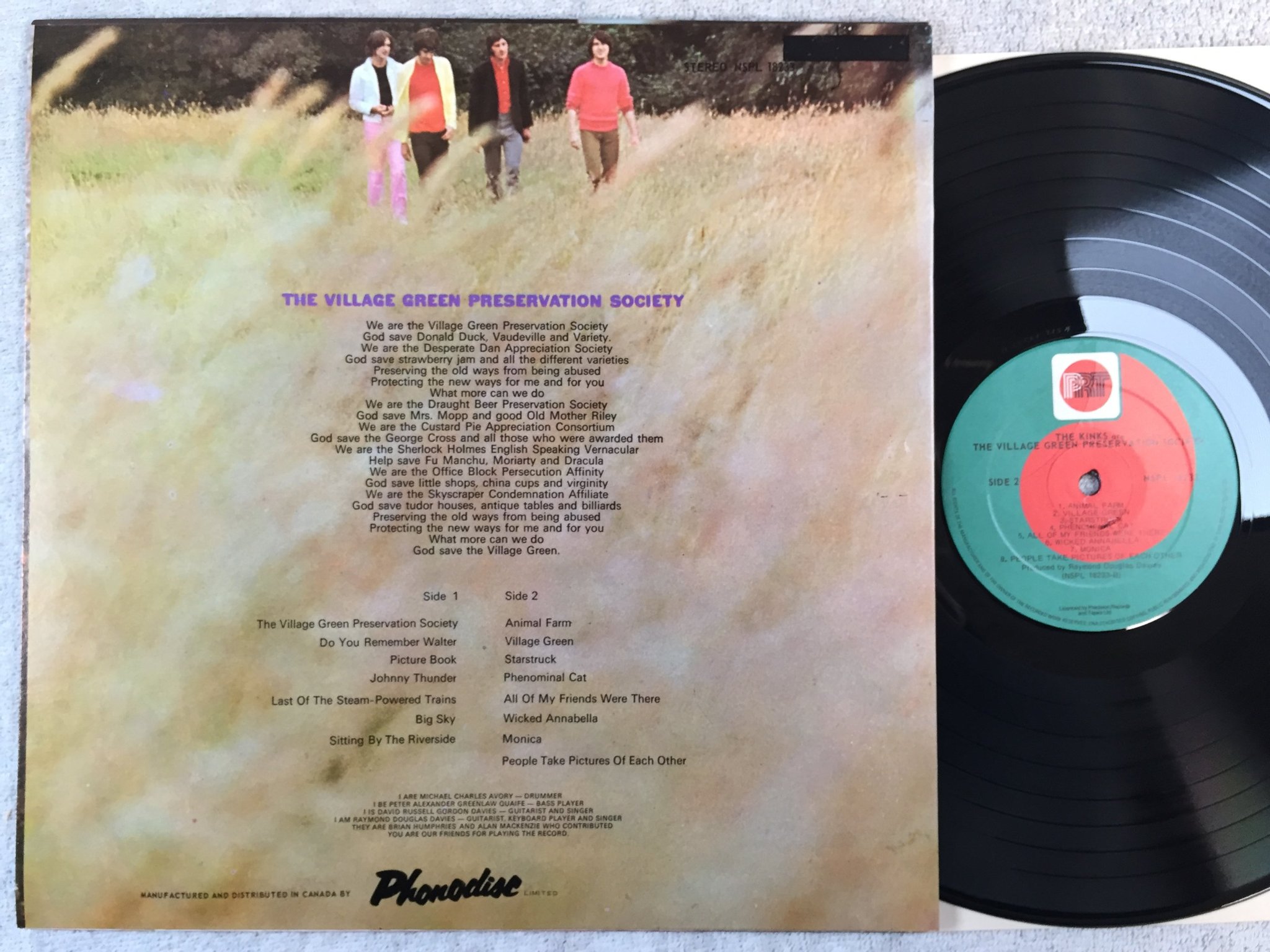 Omslagsbild för skivan THE KINKS are the Village Green Preservation Society LP re PRT NSPL 18233