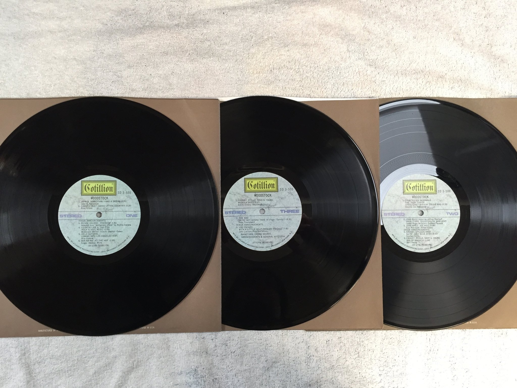 Omslagsbild för skivan V/A woodstock 3xLP -70 US COTTILION SD 3-500 classic ! ! ! 