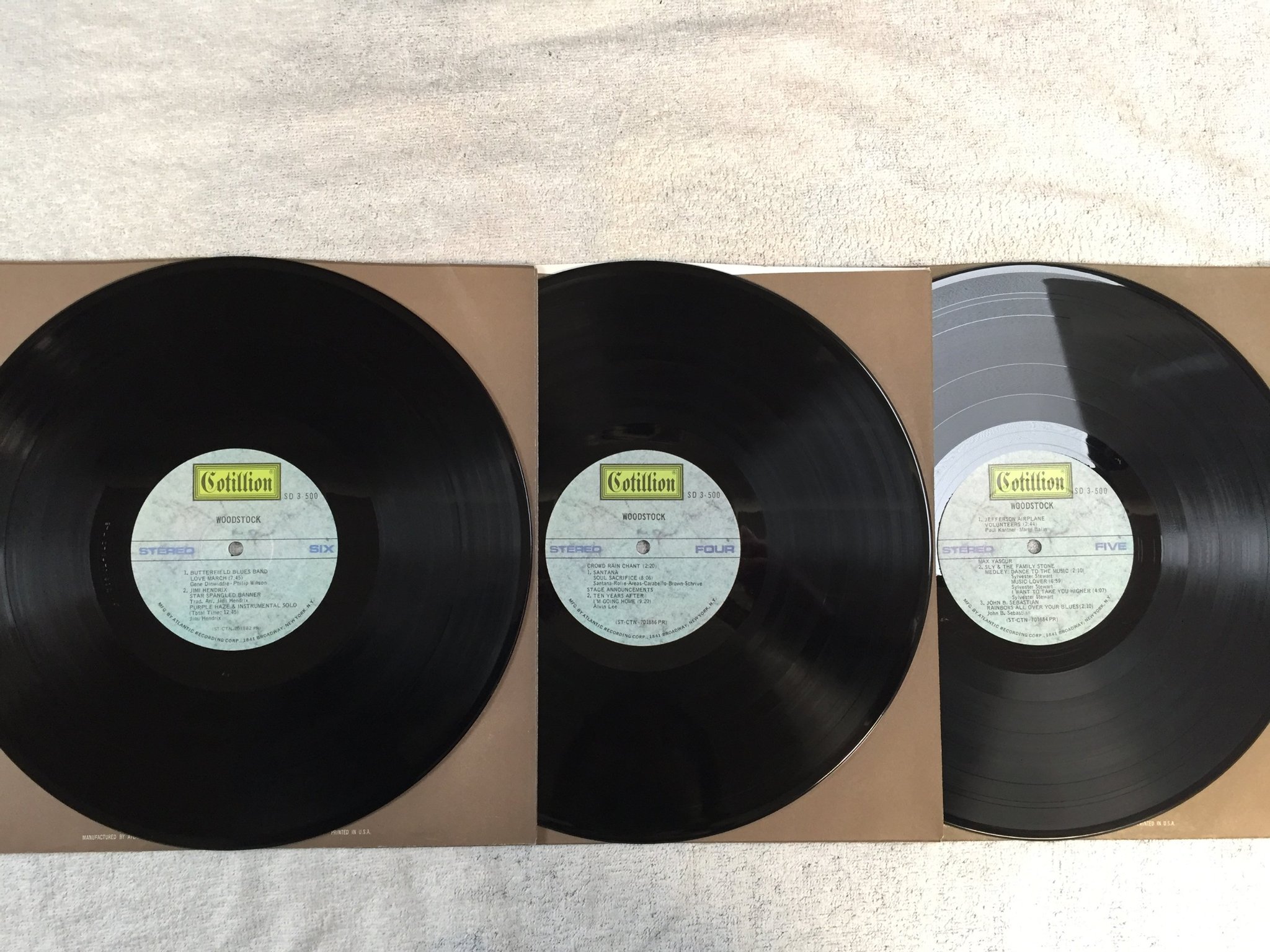 Omslagsbild för skivan V/A woodstock 3xLP -70 US COTTILION SD 3-500 classic ! ! ! 